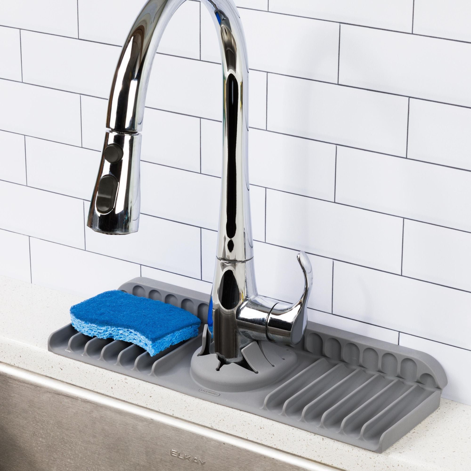 Progressive Silicone Sink Mat with Splash Guard