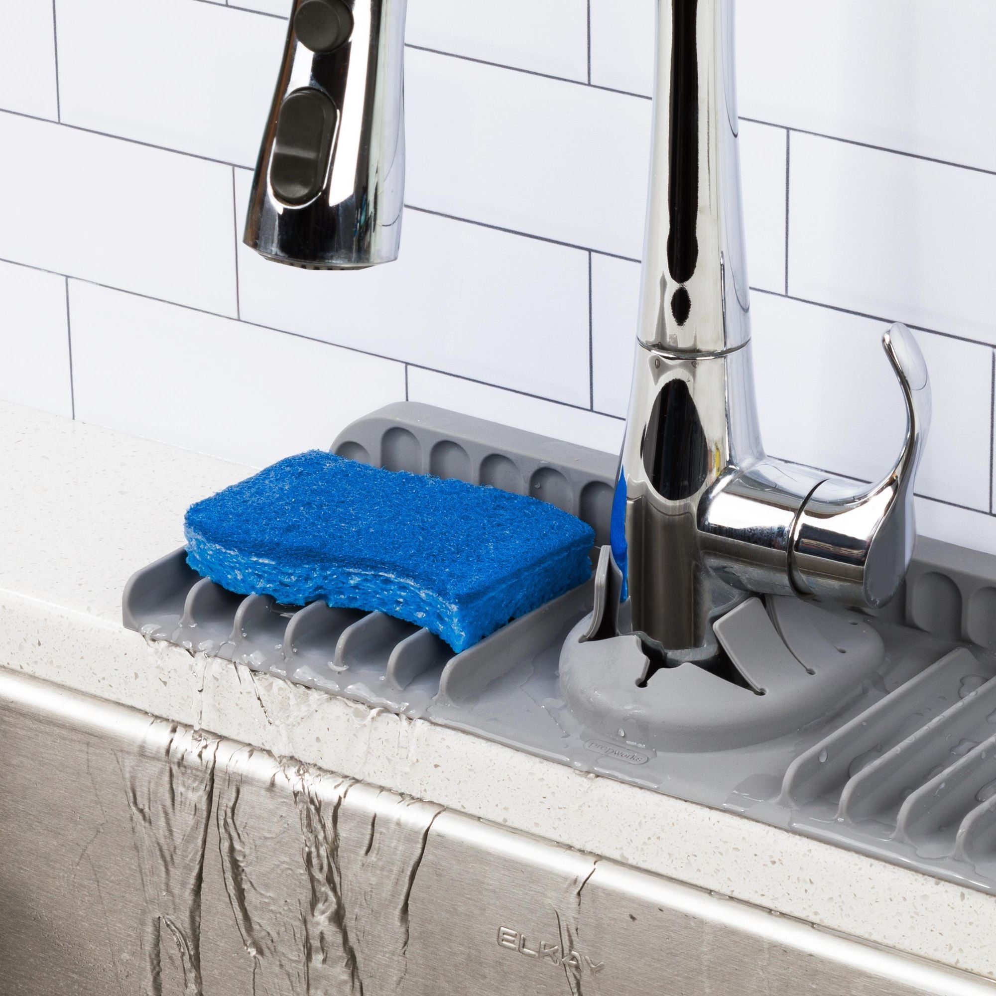 Progressive Silicone Sink Mat with Splash Guard