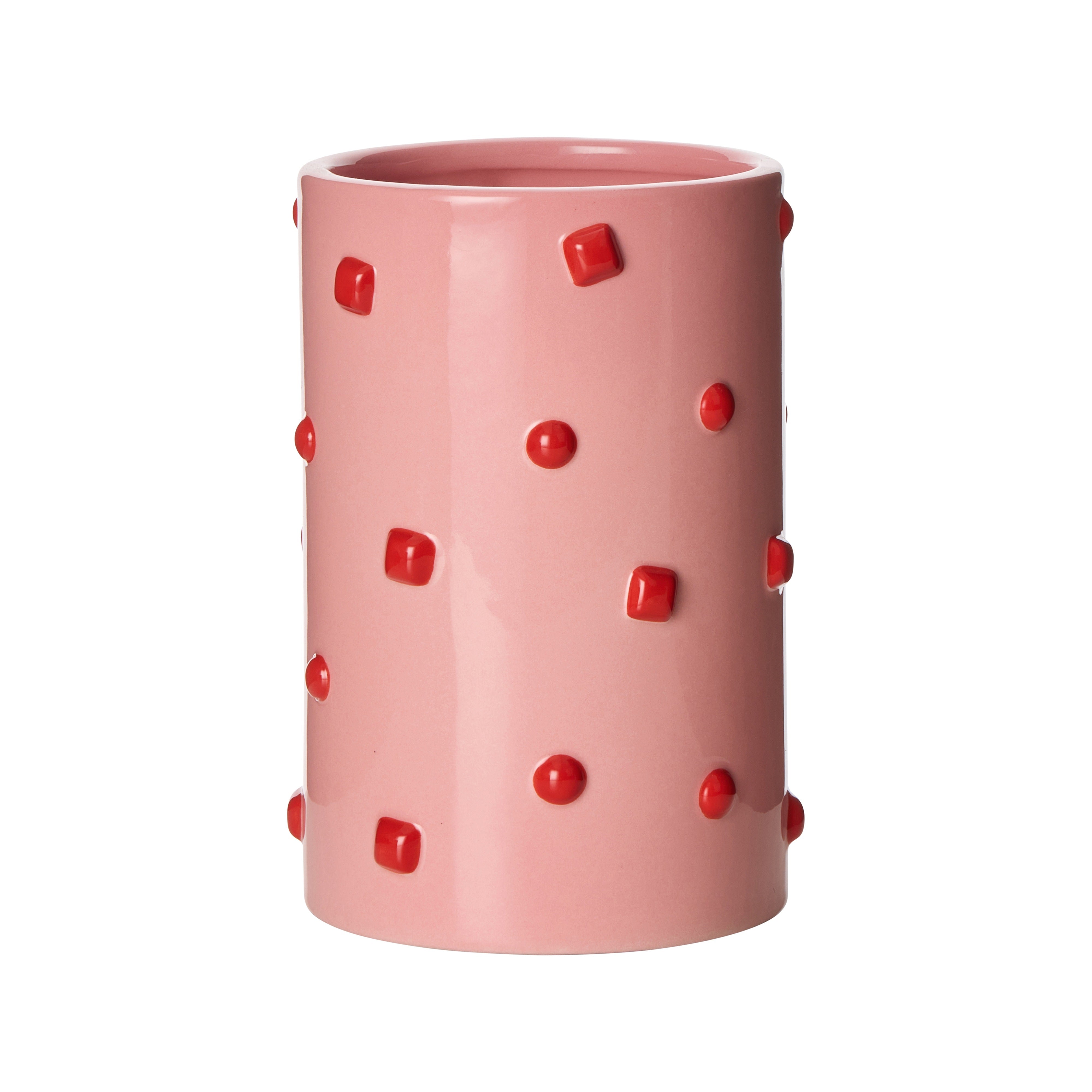 Emporium Bejeweled Vase Pink & Red