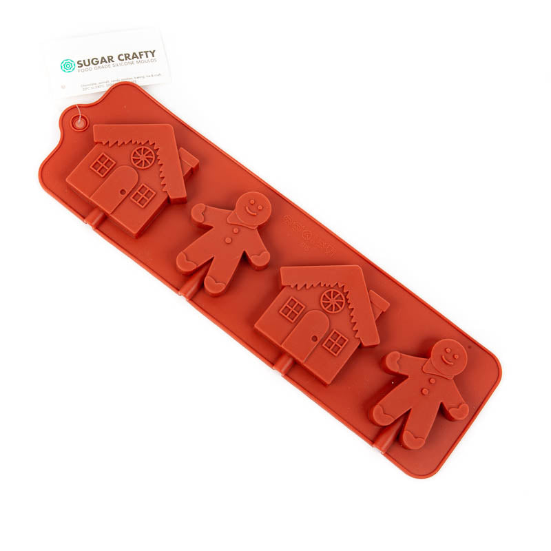 Sugar Crafty Gingerbread Man & House Silicone Chocolate Mould