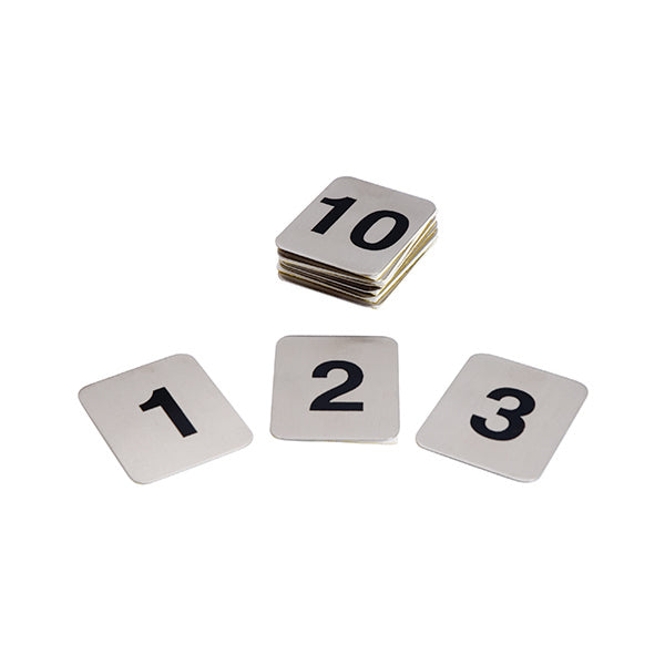 Trenton Flat Adhesive Table Numbers - Set of 41-50 (Silver)