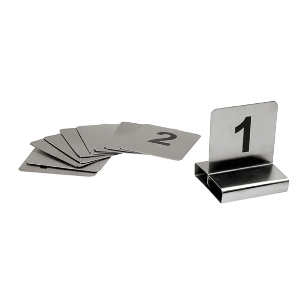 Trenton Flat Table Numbers & Holders - Set of 11-20 (70x60mm - Silver)