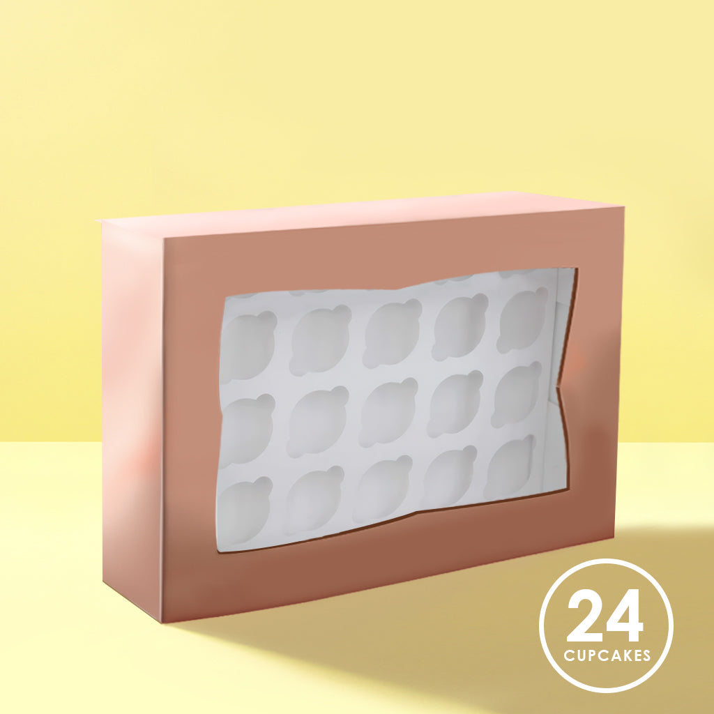 Bake Group Cupcake Box with PVC Window 24 Cupcake Rose Gold