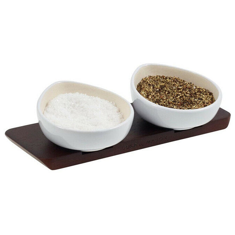 Cole & Mason Ceramic Pinch Pot Set with Wooden Tray 3 Piece