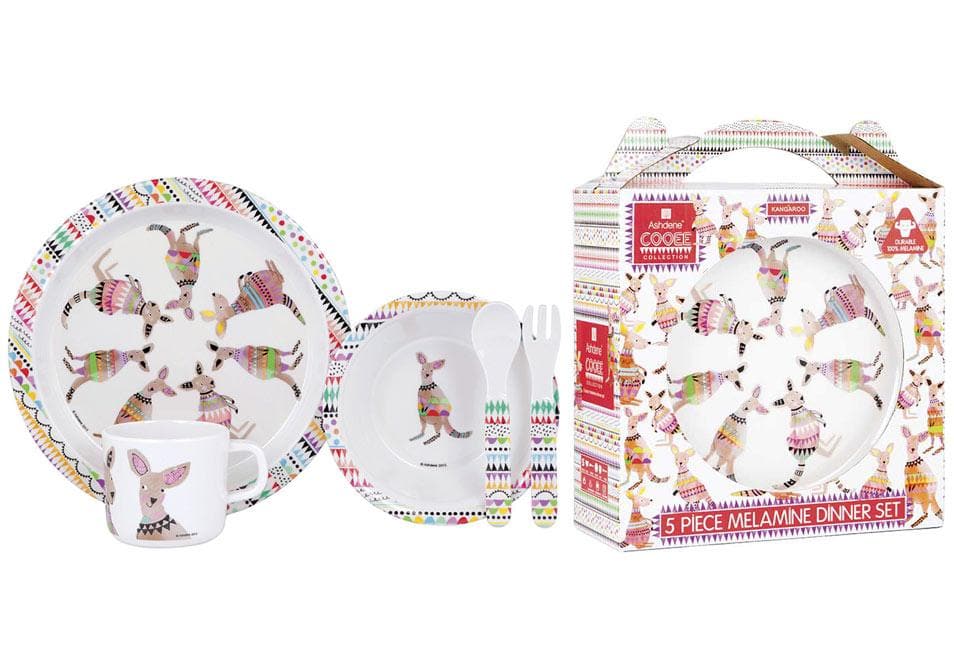 Ashdene Cooee 5 Piece Kangaroo Kids Dinner Set