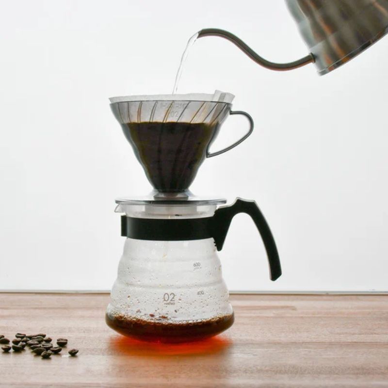 Hario V60 Plastic Dripper 02 with Papers - Transparent Black
