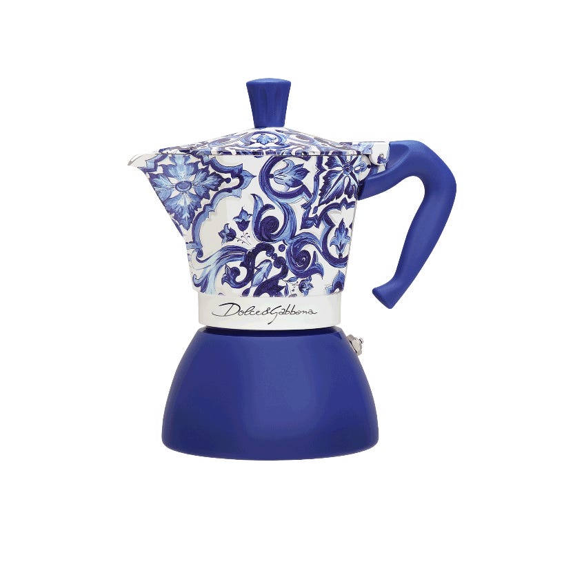 Bialetti Dolce & Gabbana Blue Moka Induction 6 Cup (280 ml) Stovetop Coffee Maker