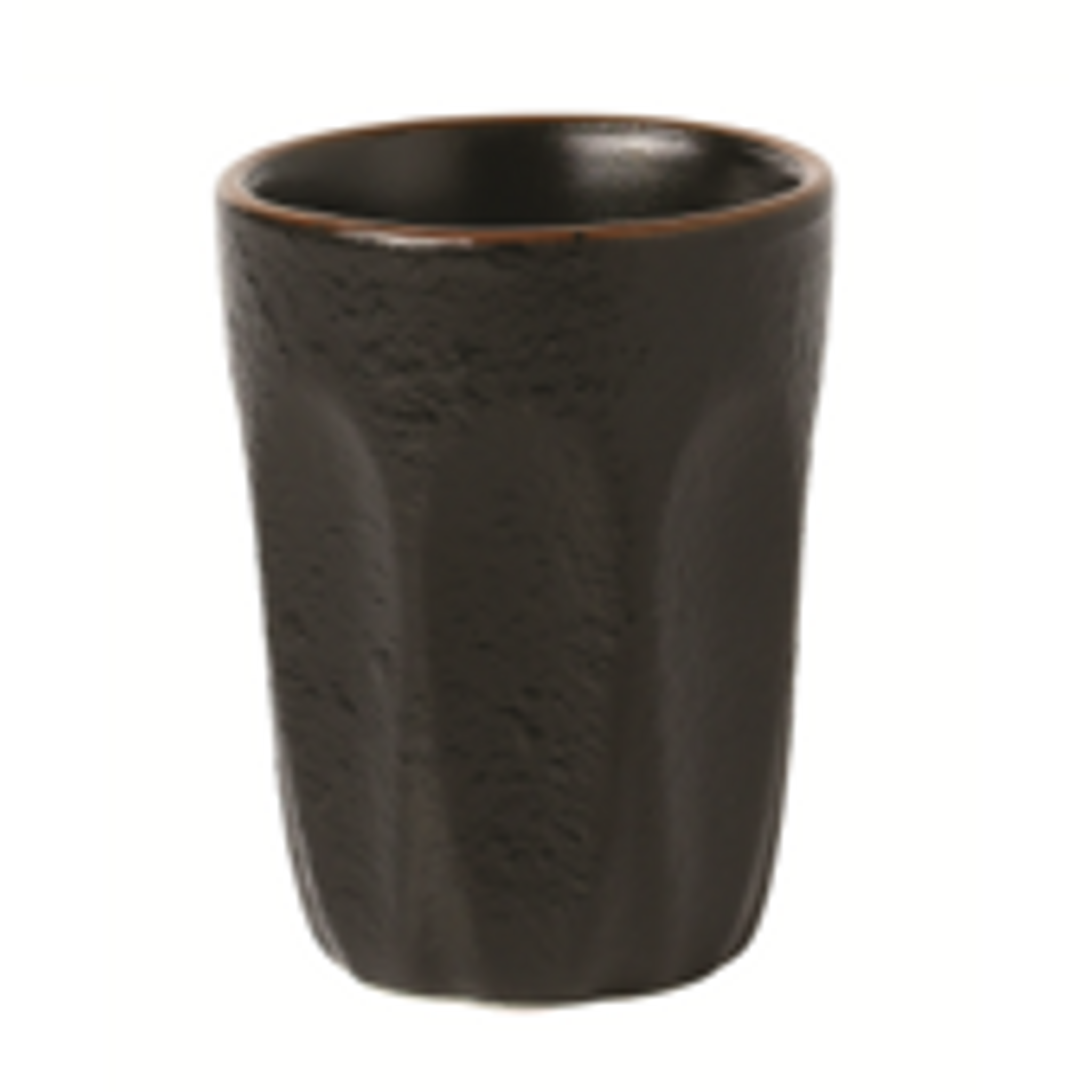 Incasa Latte Cup Textured Ripple Black (200ml) 6 Pack