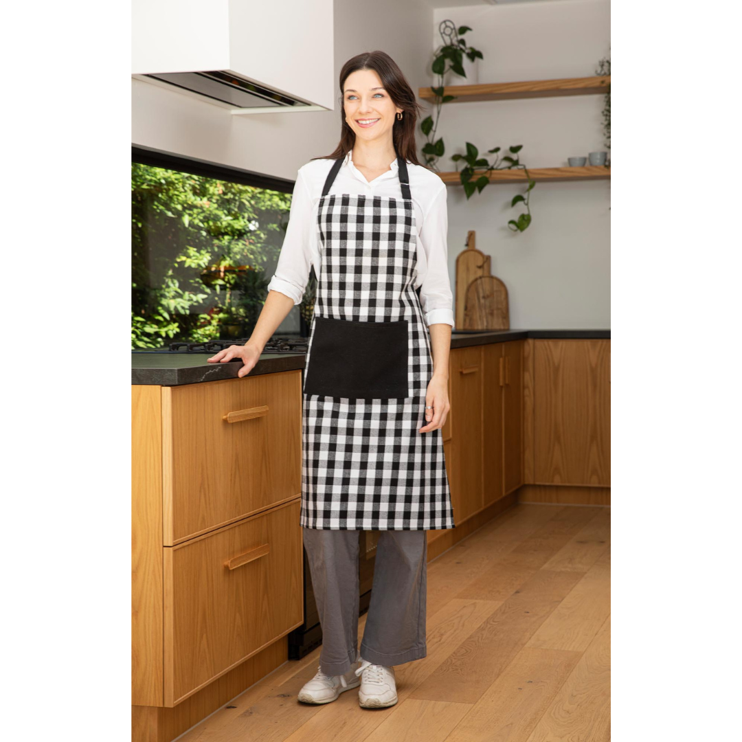 Eco Ladelle Eco Gingham Black Apron