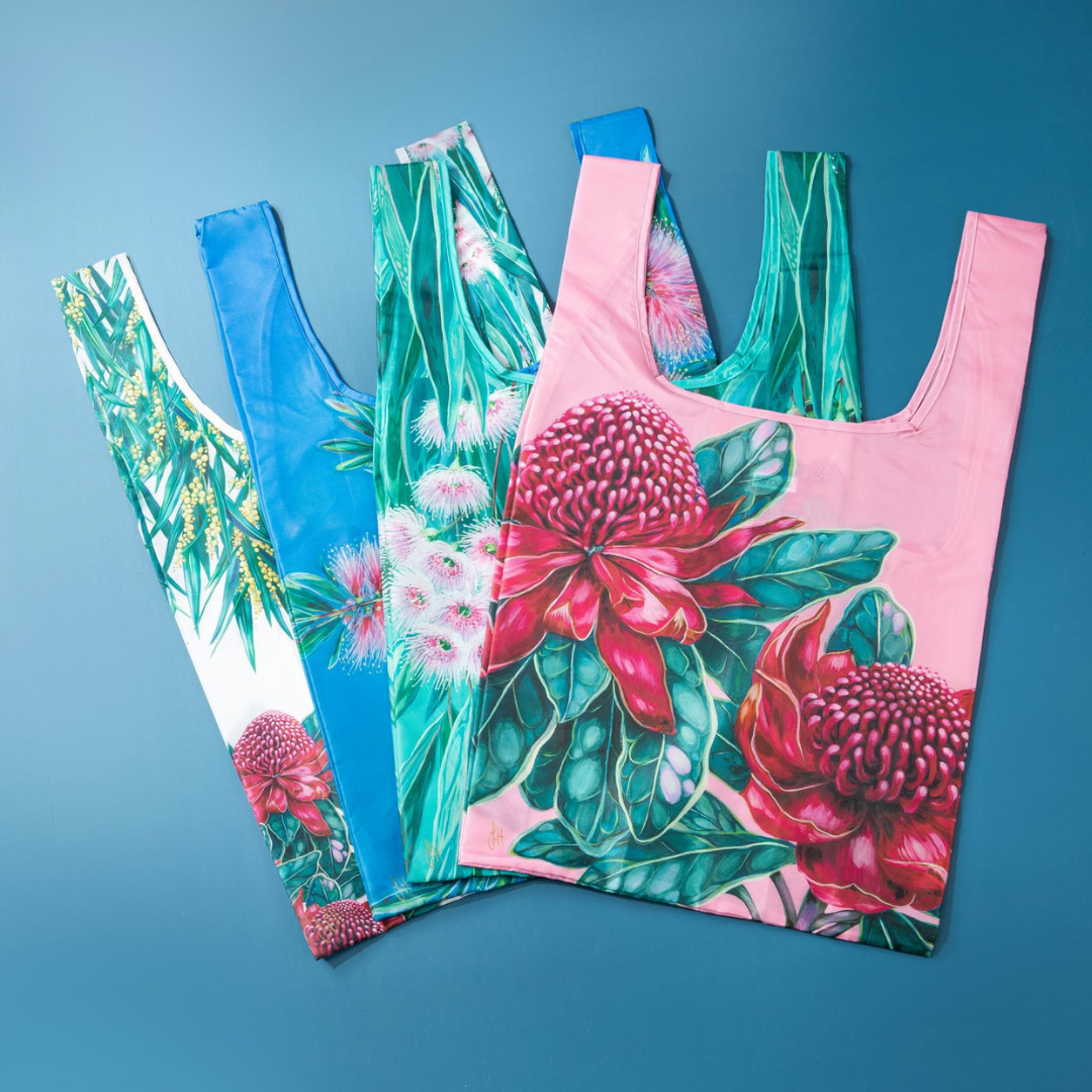 Ashdene Native Flora Waratah RPET Shopping Bag