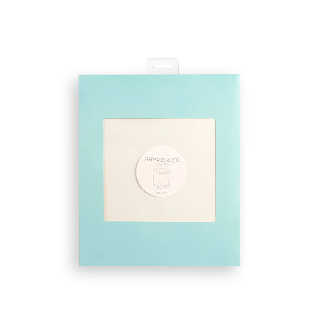 Papyrus Tall Scalloped Cake Box Pastel Blue 10 x 10 x 12in