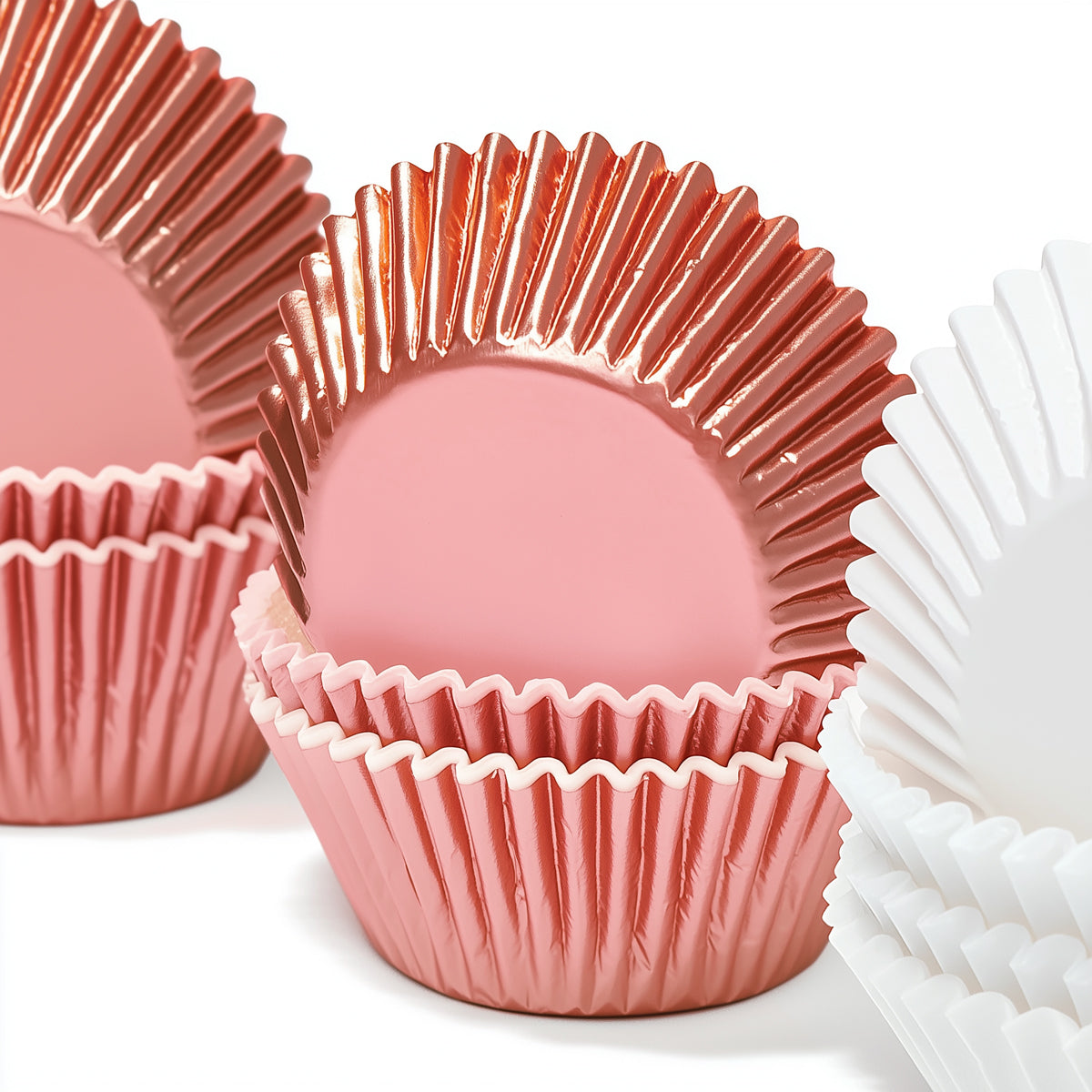 Papyrus Medium Foil Baking Cups Base Rose Gold 44mm 50 Pack