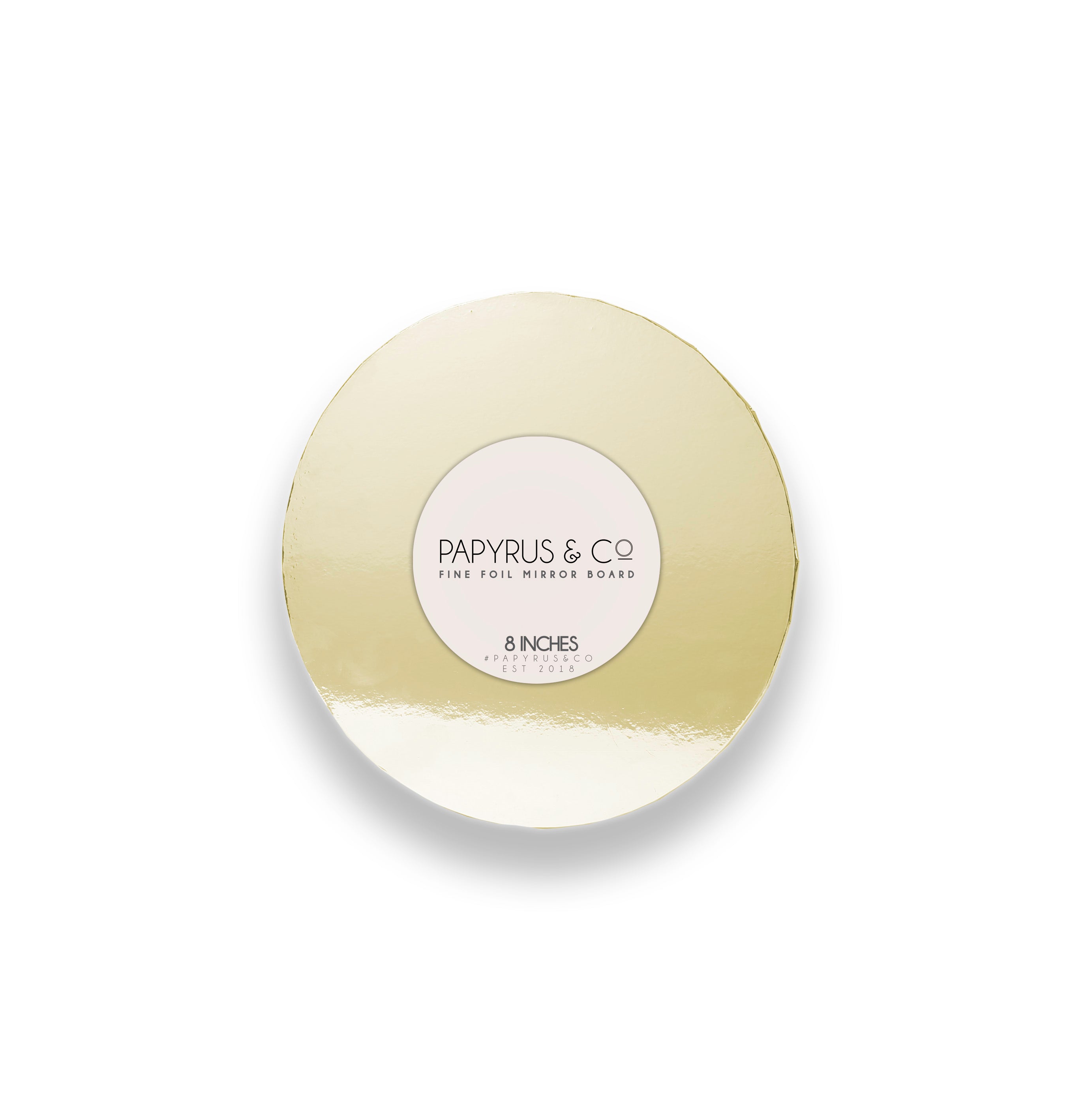 Papyrus Mirror Masonite Cake Board Round Gold 8in