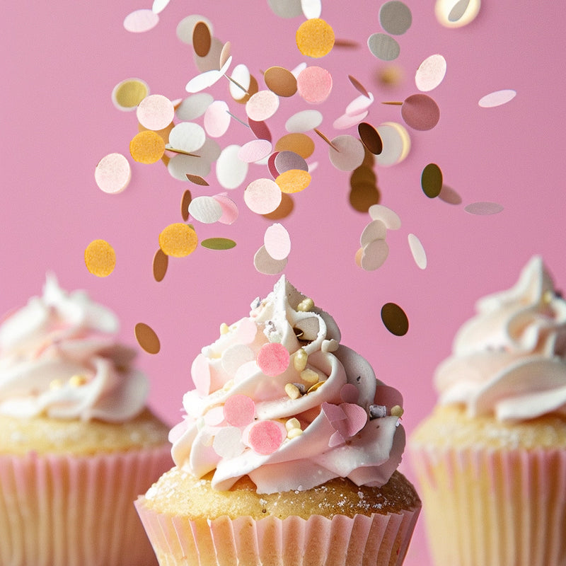 Sprinks Wafer Confetti Decorations Pink & White & Gold 9g