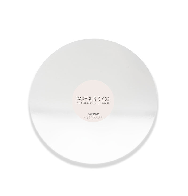 Papyrus Gloss Masonite Cake Board Round White 10in