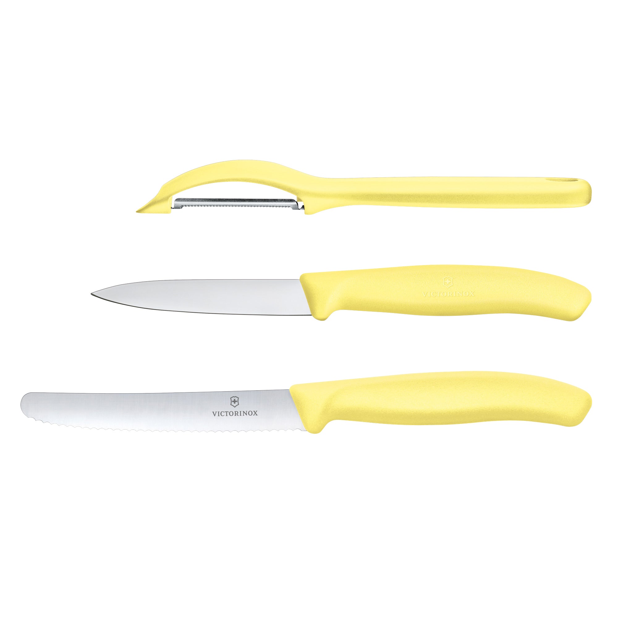 Victorinox Swiss Classic Paring Knife and Peeler Set 3 Piece Yellow