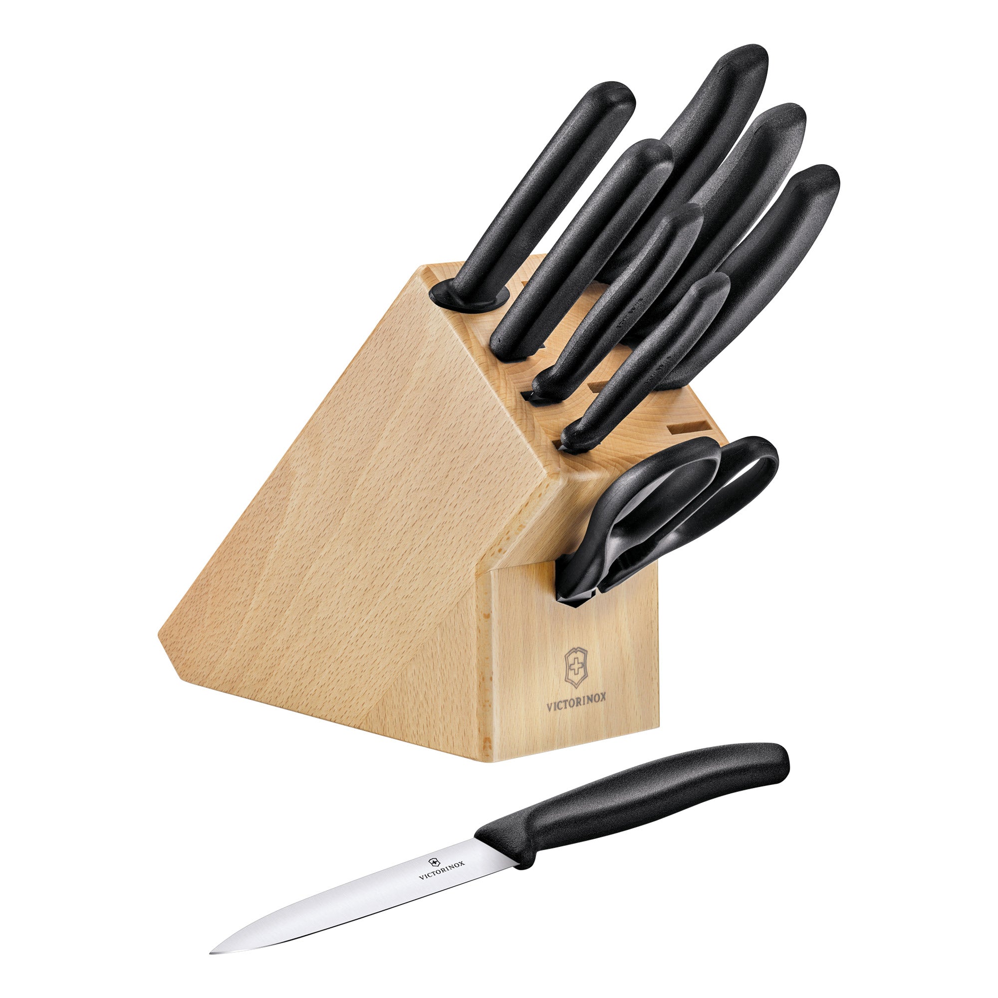 Victorinox Swiss Classic Cutlery Block, 9 Pieces - Beechwood