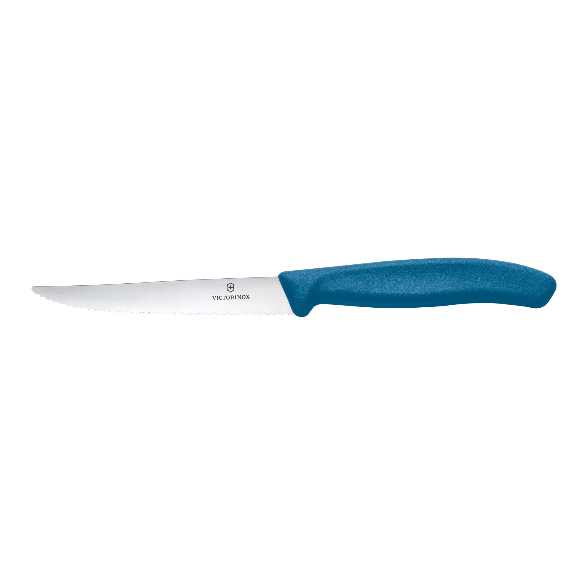 Victorinox Swiss Classic Steak Knife Wavy Edge Pointed - Black Handle Blueberry Blue