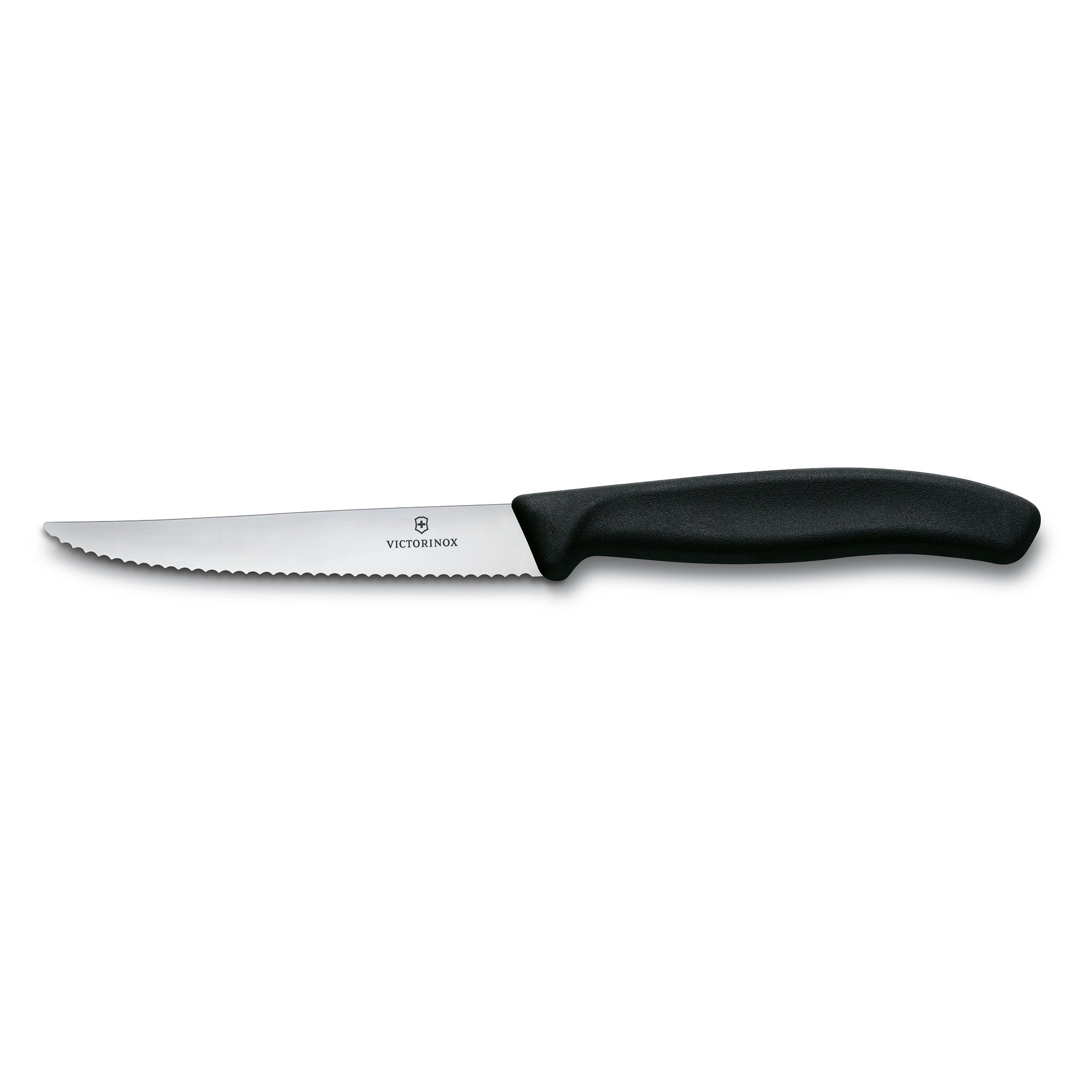Victorinox Steak Knife Wavy Edge Pointed Black Handle
