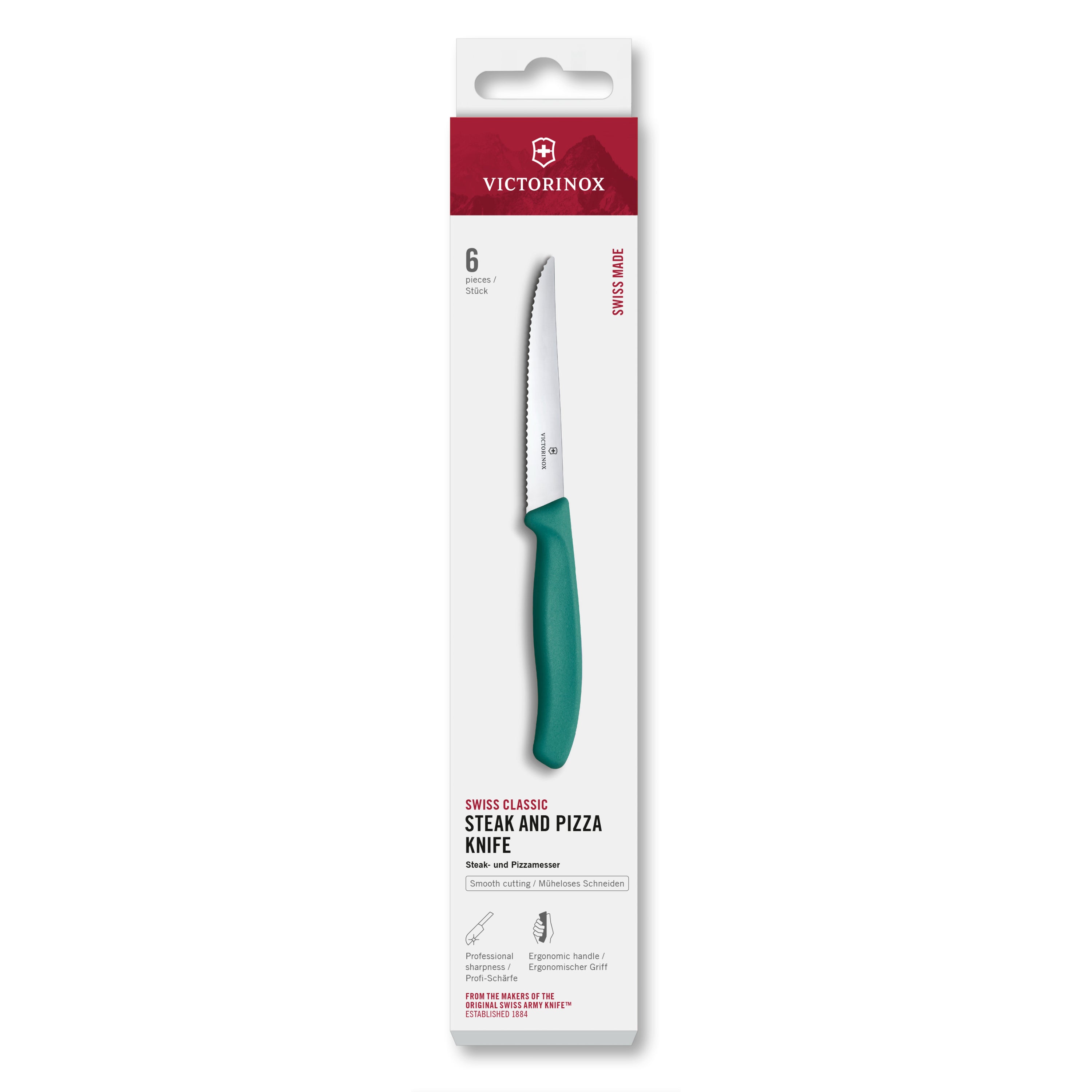 Victorinox Swiss Classic Steak & Pizza Knife Wavy 11cm New Green