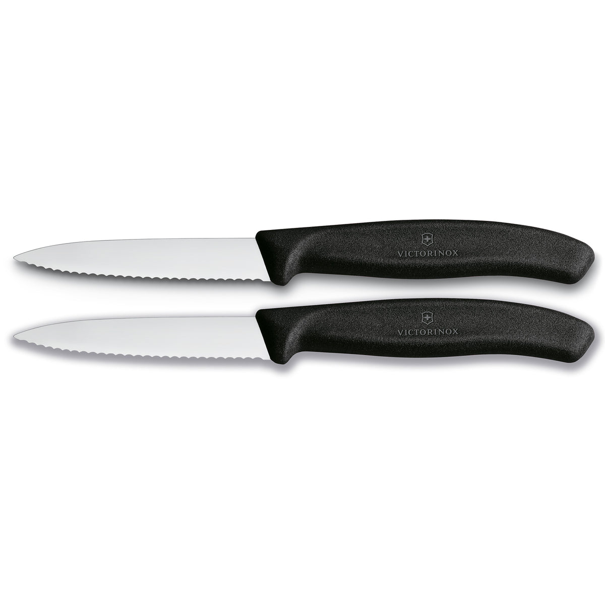 Victorinox Swiss Classic 2-Piece Paring Knife Set Serrated 8cm (Black)