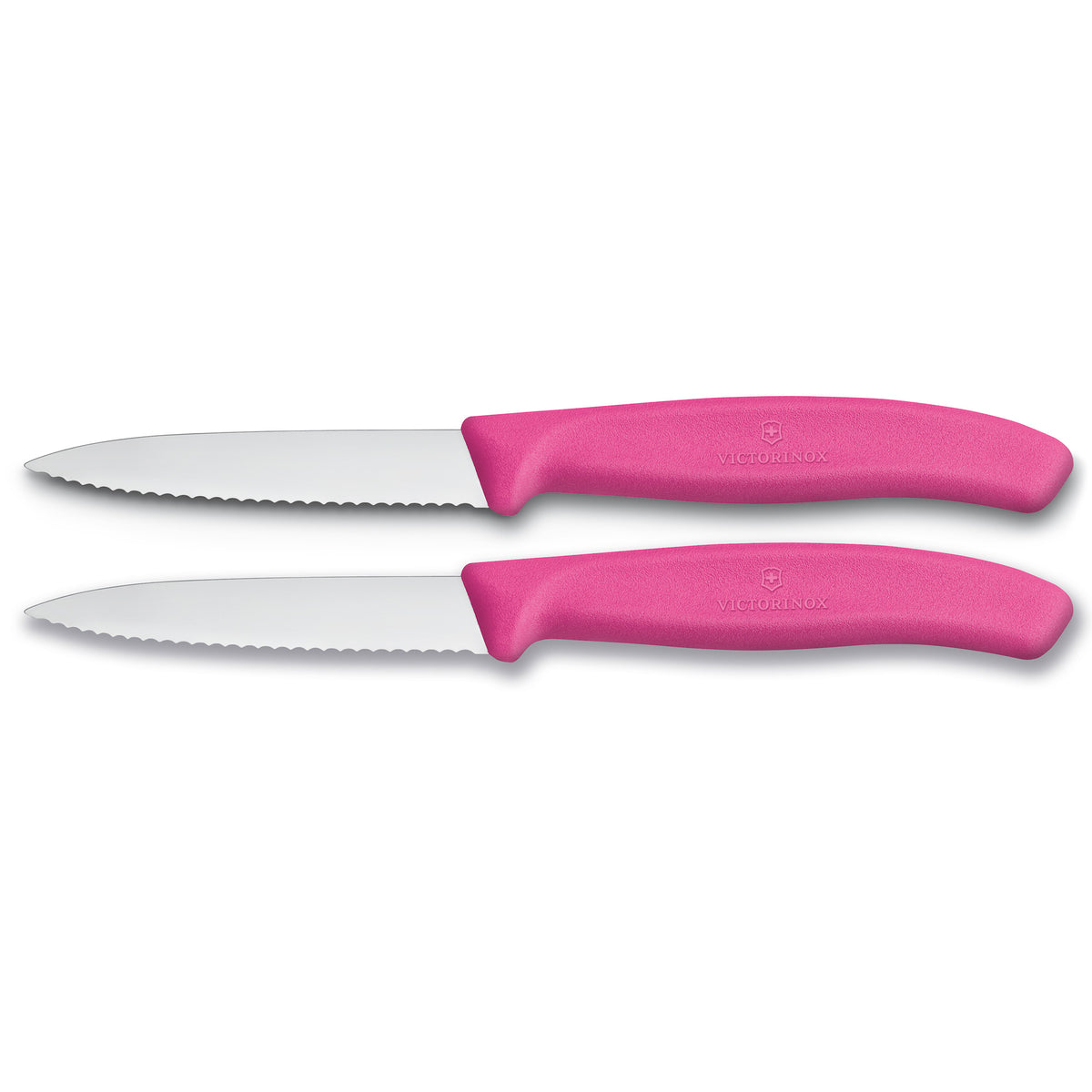Victorinox Swiss Classic 2-Piece Paring Knife Set Serrated 8cm (Pink)