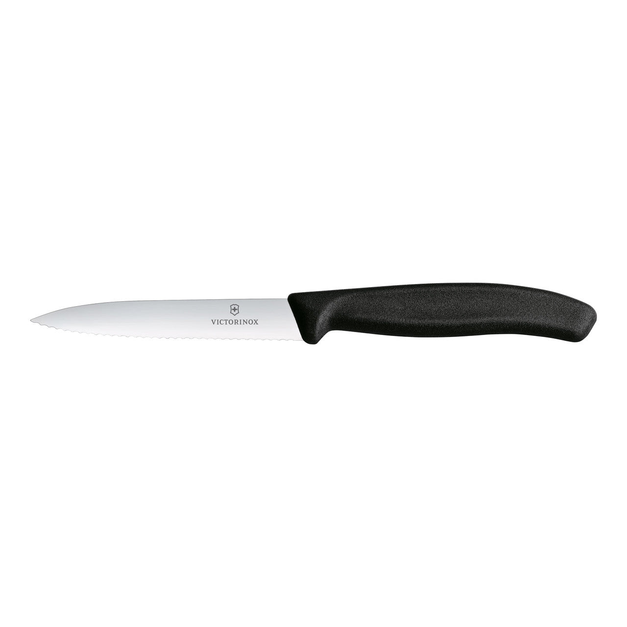 Victorinox Swiss Classic Paring Knife, 10cm, Wavy Edge - Black