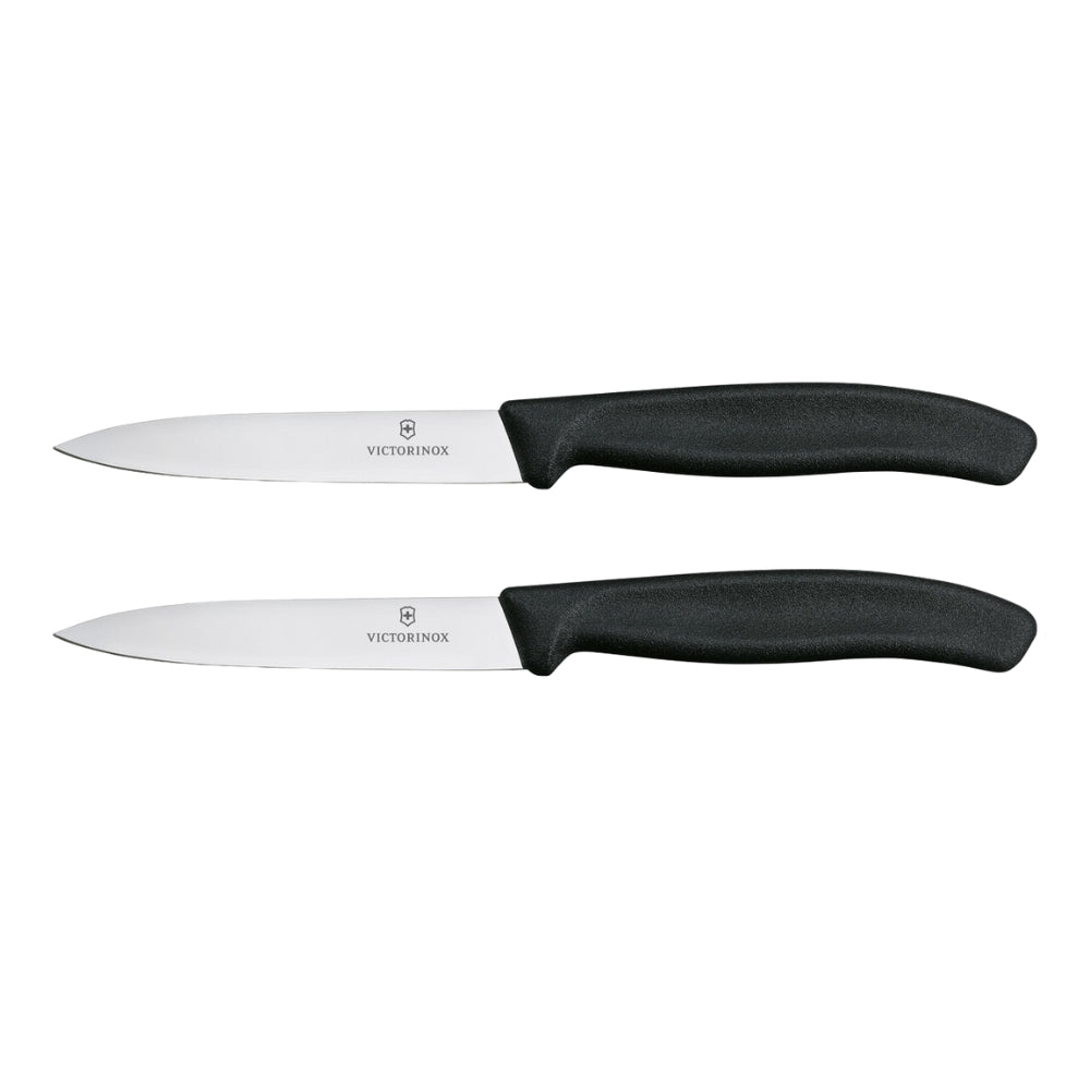 Victorinox Swiss Classic Paring Knife, 2 piece Set, 10cm - Black