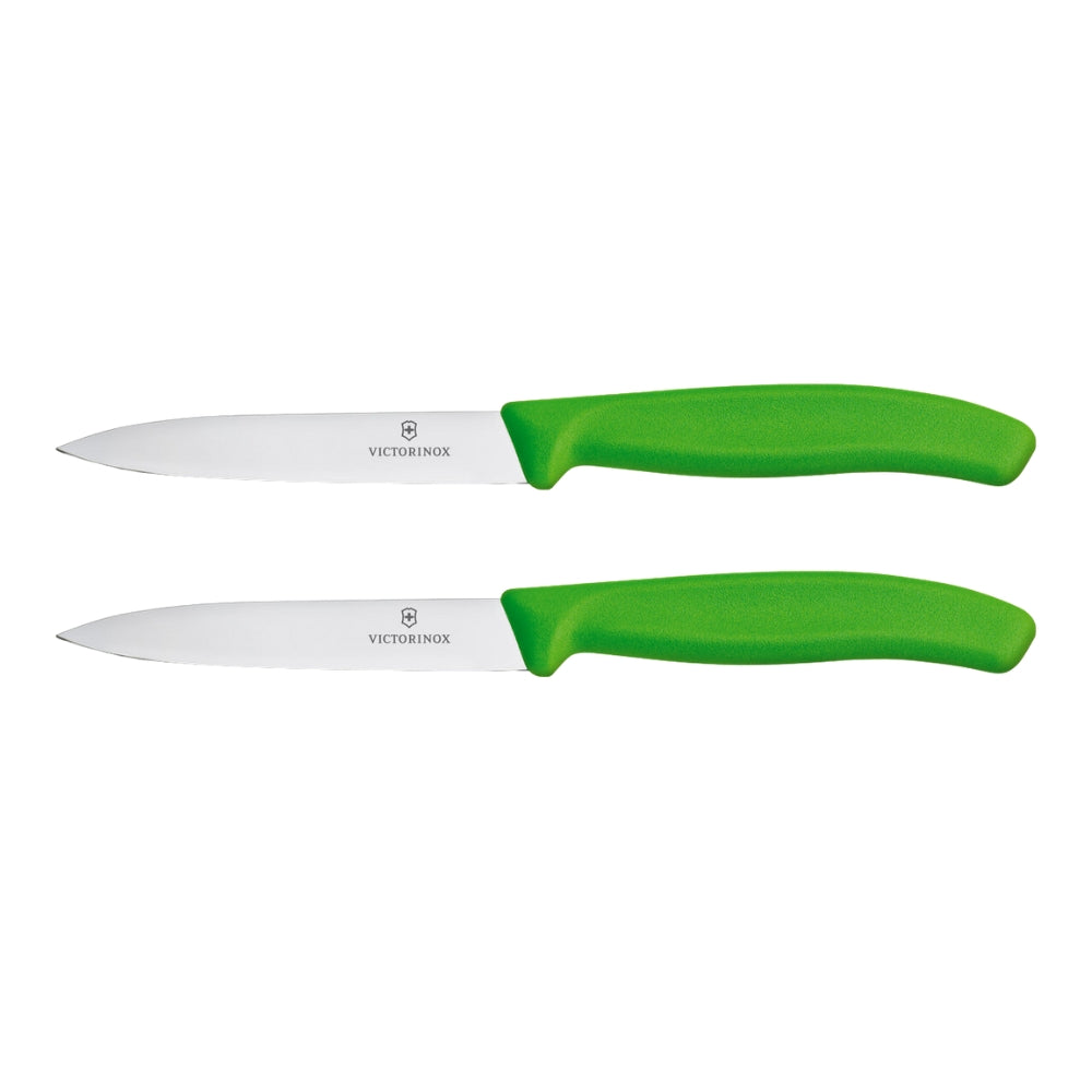 Victorinox Swiss Classic Paring Knife, 2 piece Set, 10cm - Green