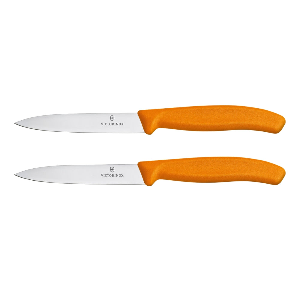 Victorinox Swiss Classic Paring Knife, 2 piece Set, 10cm - Orange