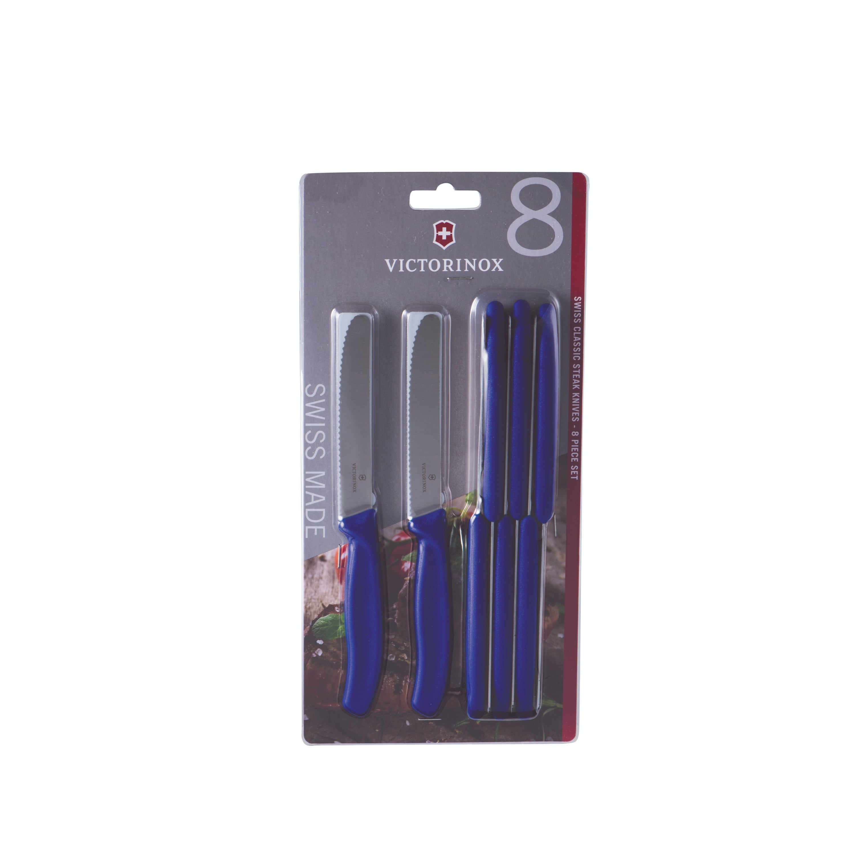 Victorinox Swiss Classic Steak and Tomato Knife Set 8 Piece Blue
