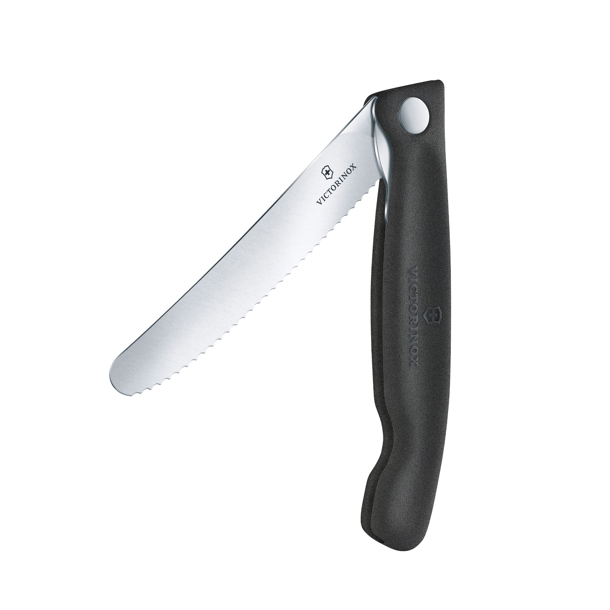 Victorinox Swiss Classic Foldable Serrated Paring Knife - Black