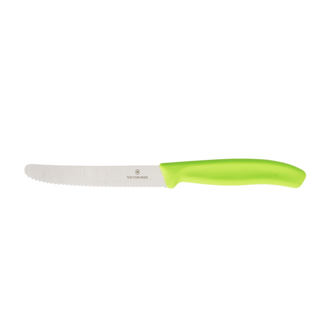 Victorinox Steak & Tomato Knife, Wavy Edge 11cm - Lime Green