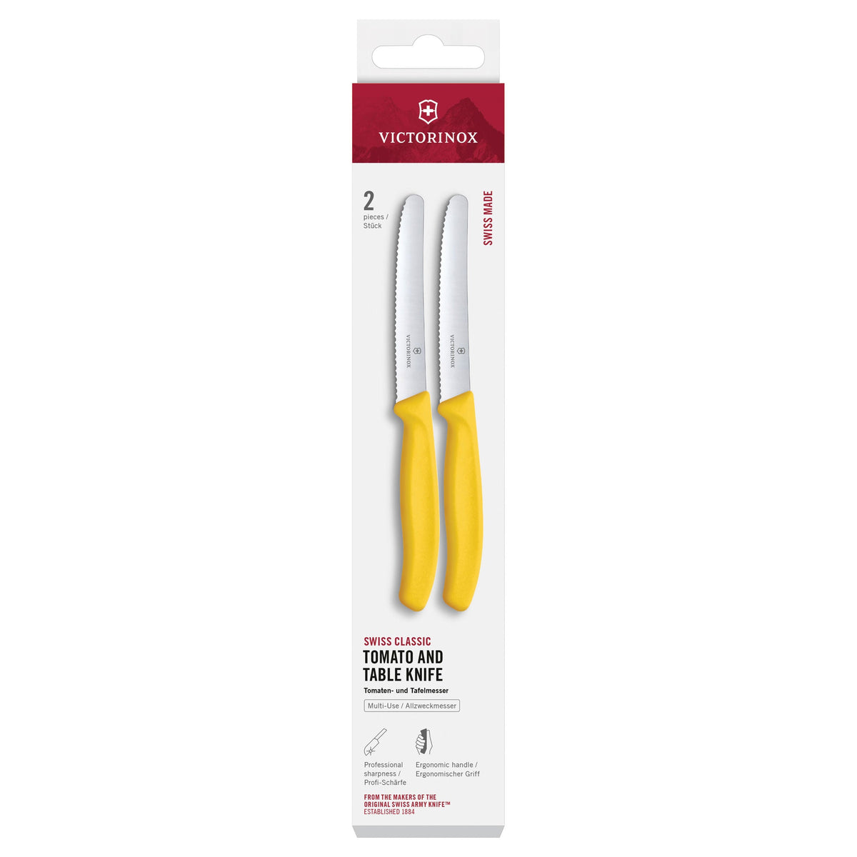 Victorinox Swiss Classic 2-Piece Tomato & Table Knife Set (Lemon Yellow) Gift Box