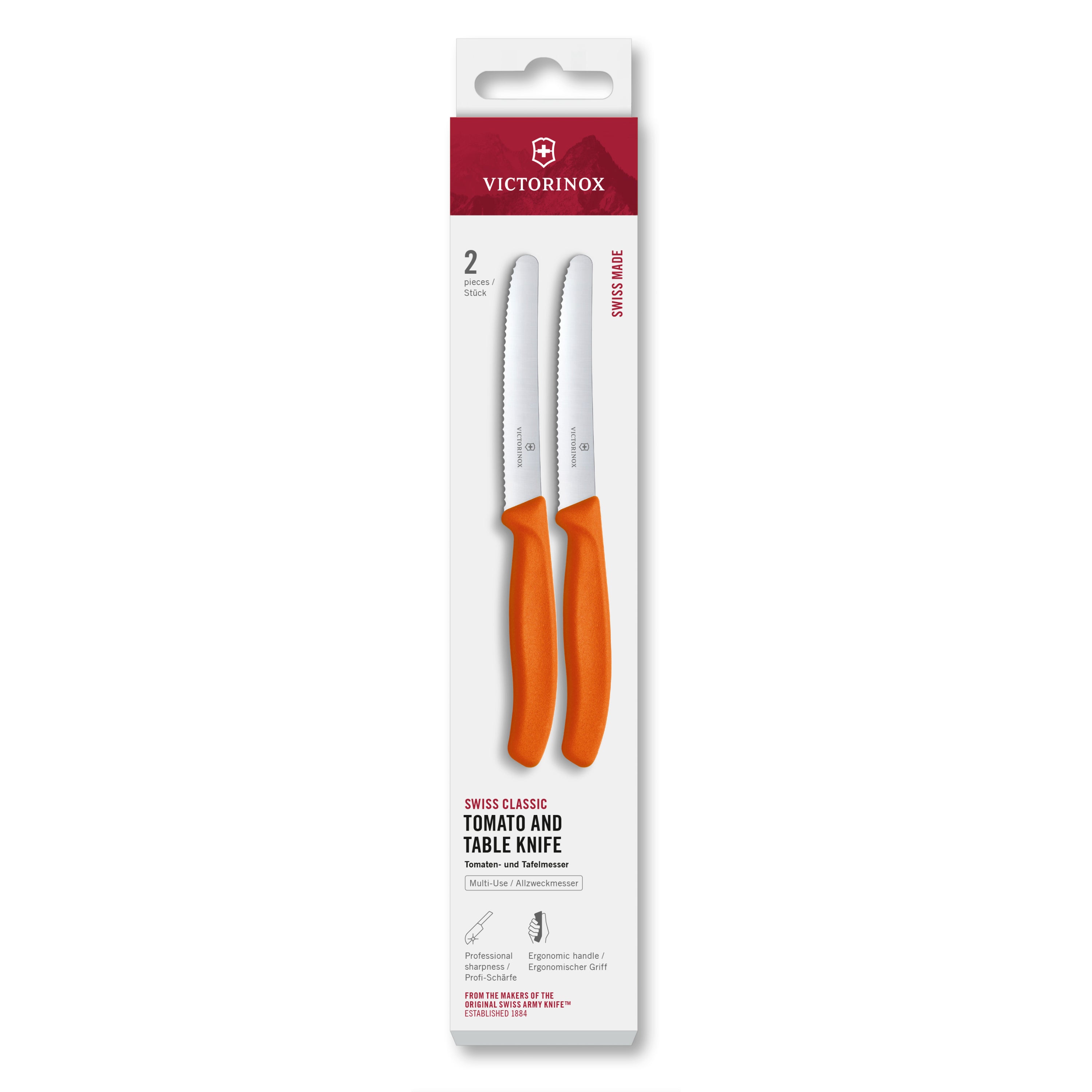 Victorinox Swiss Classic 2 Piece Steak & Tomato 11cm New Orange