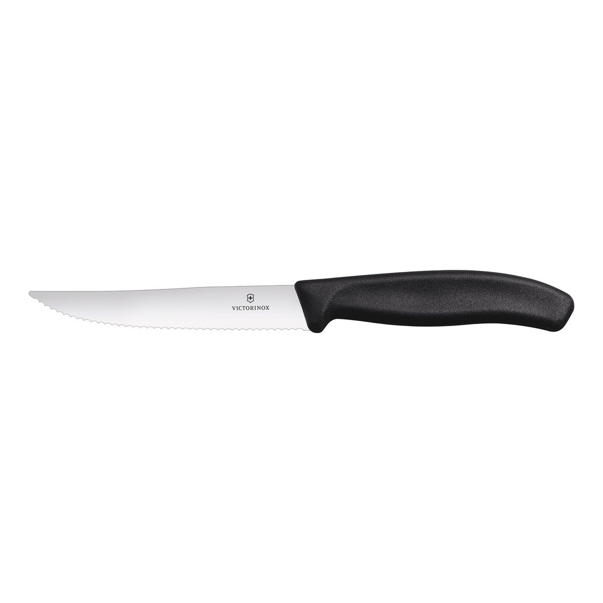 Victorinox Swiss Classic 2-Piece Steak & Pizza Knife Set Serrated Wide Blade 12cm (Black)