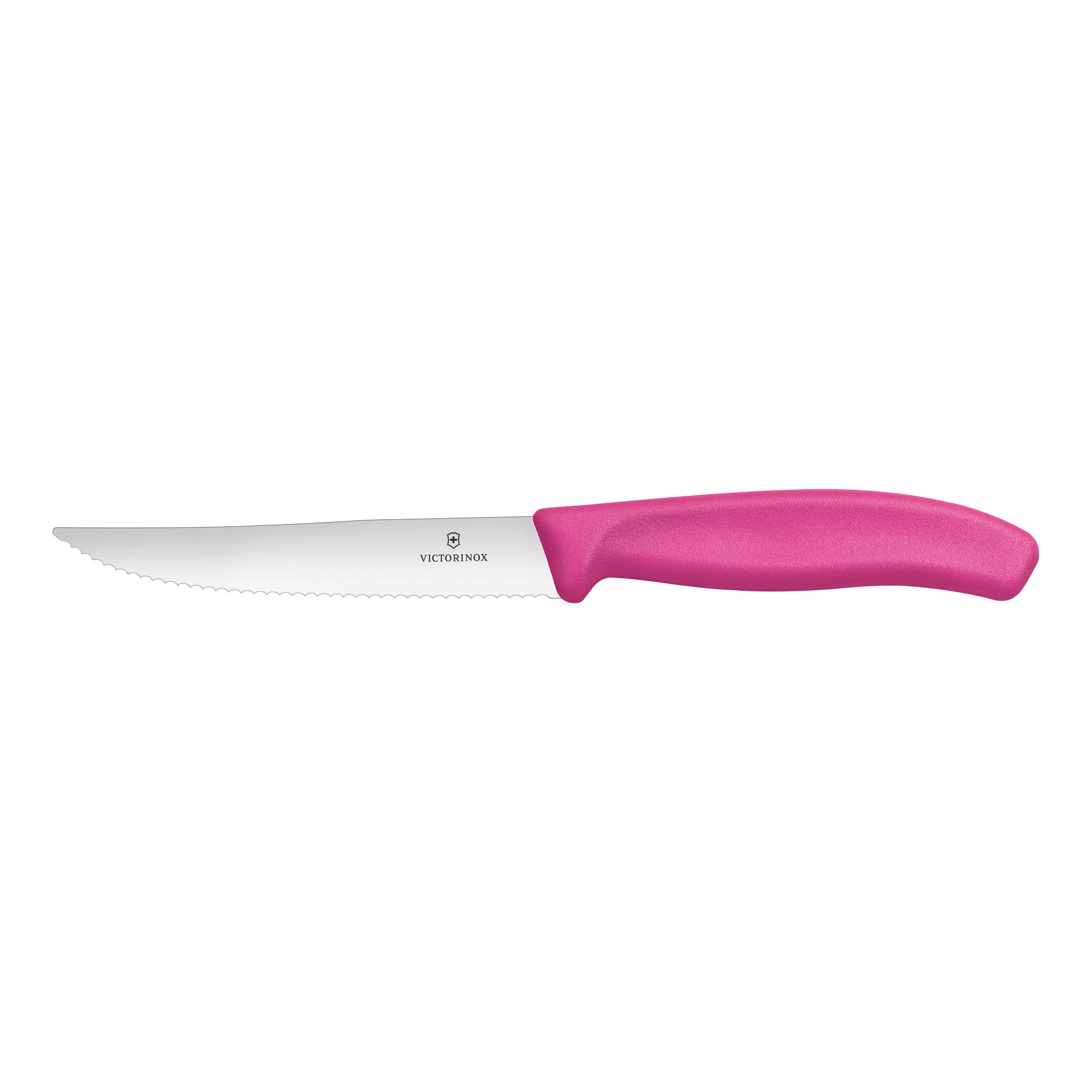 Victorinox Steak & Pizza Knife 12cm,Wide Blade,Wavy Edge,2 pc Set Classic Pink