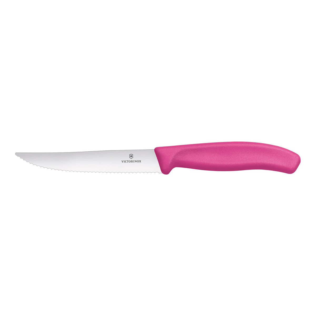 Victorinox Swiss Classic 2-Piece Steak & Pizza Knife Set Serrated Wide Blade 12cm (Pink)