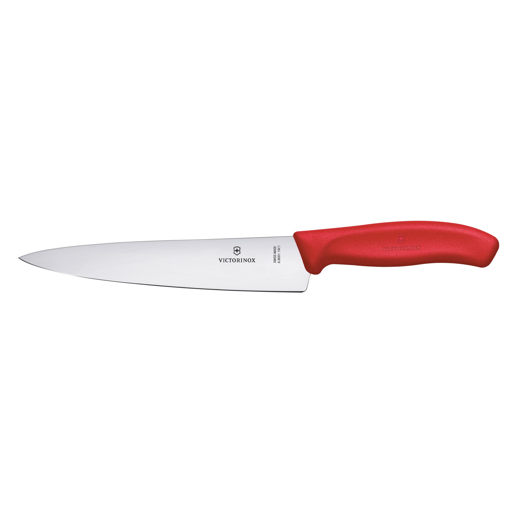 Victorinox Fibrox Chef's Knife Pointed Tip Straight Edge Chilli Red