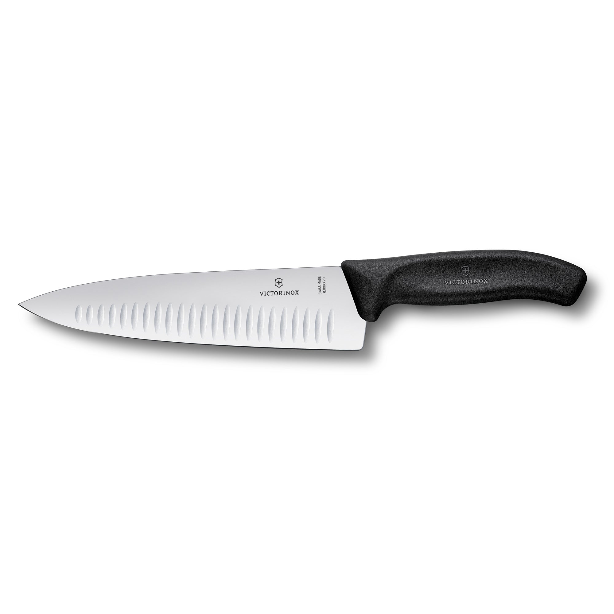 Victorinox Cooks-Carving Knife,20cm,Extra Wide fluted Blade,Classic Black