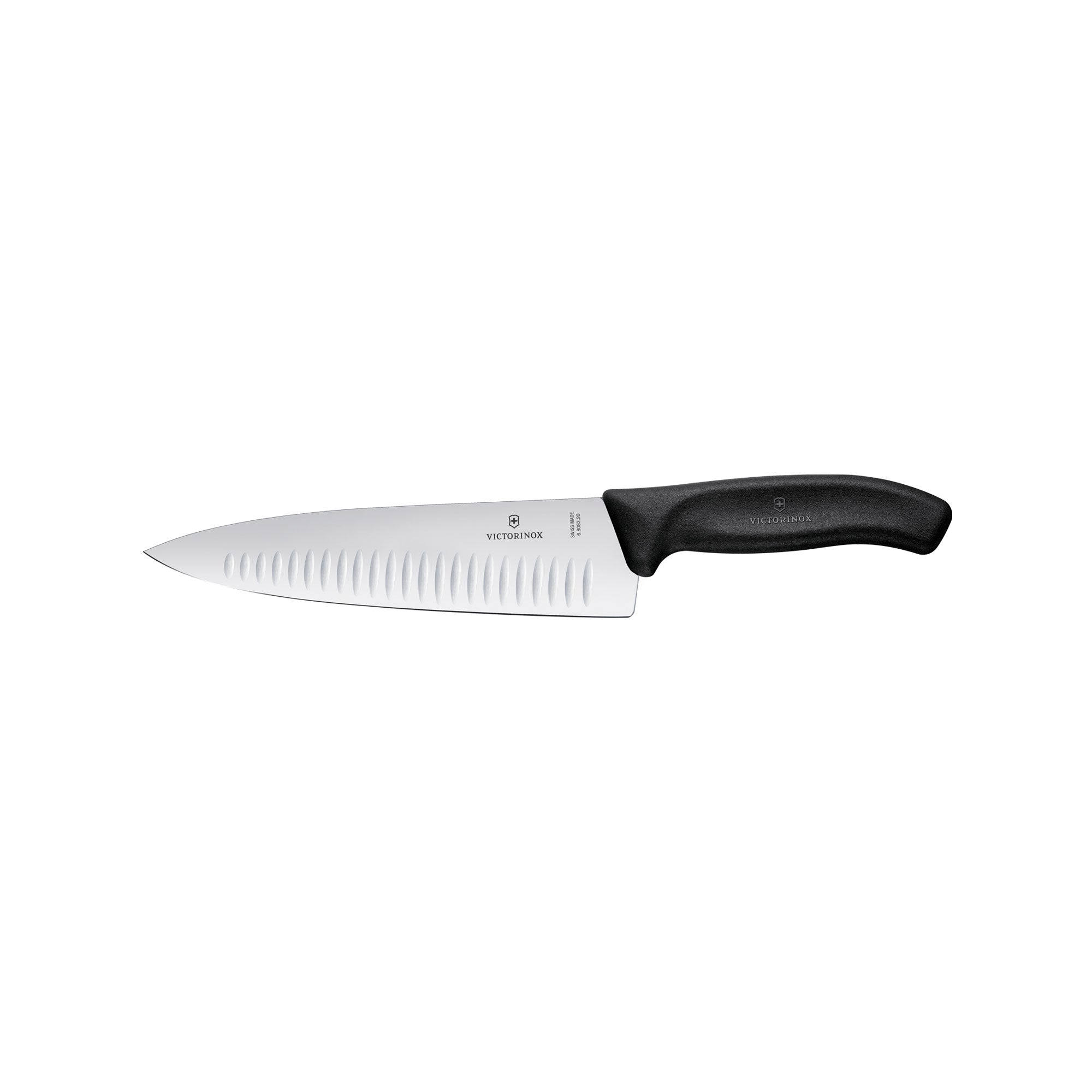 Victorinox Swiss Classic Carving Knife, 20cm, Fluted Edge - Black