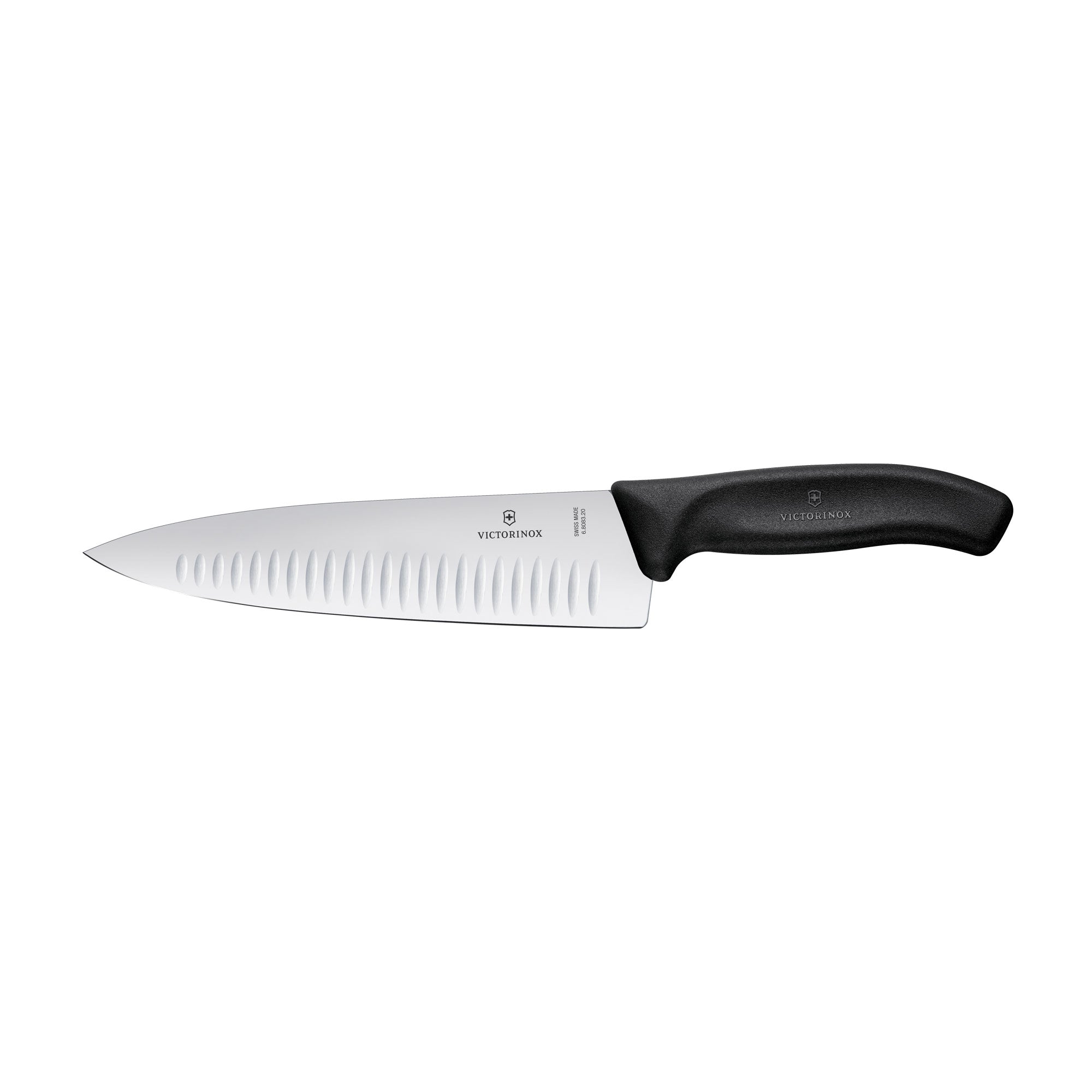 Victorinox Swiss Classic Carving Knife, 20cm, Fluted Edge - Black
