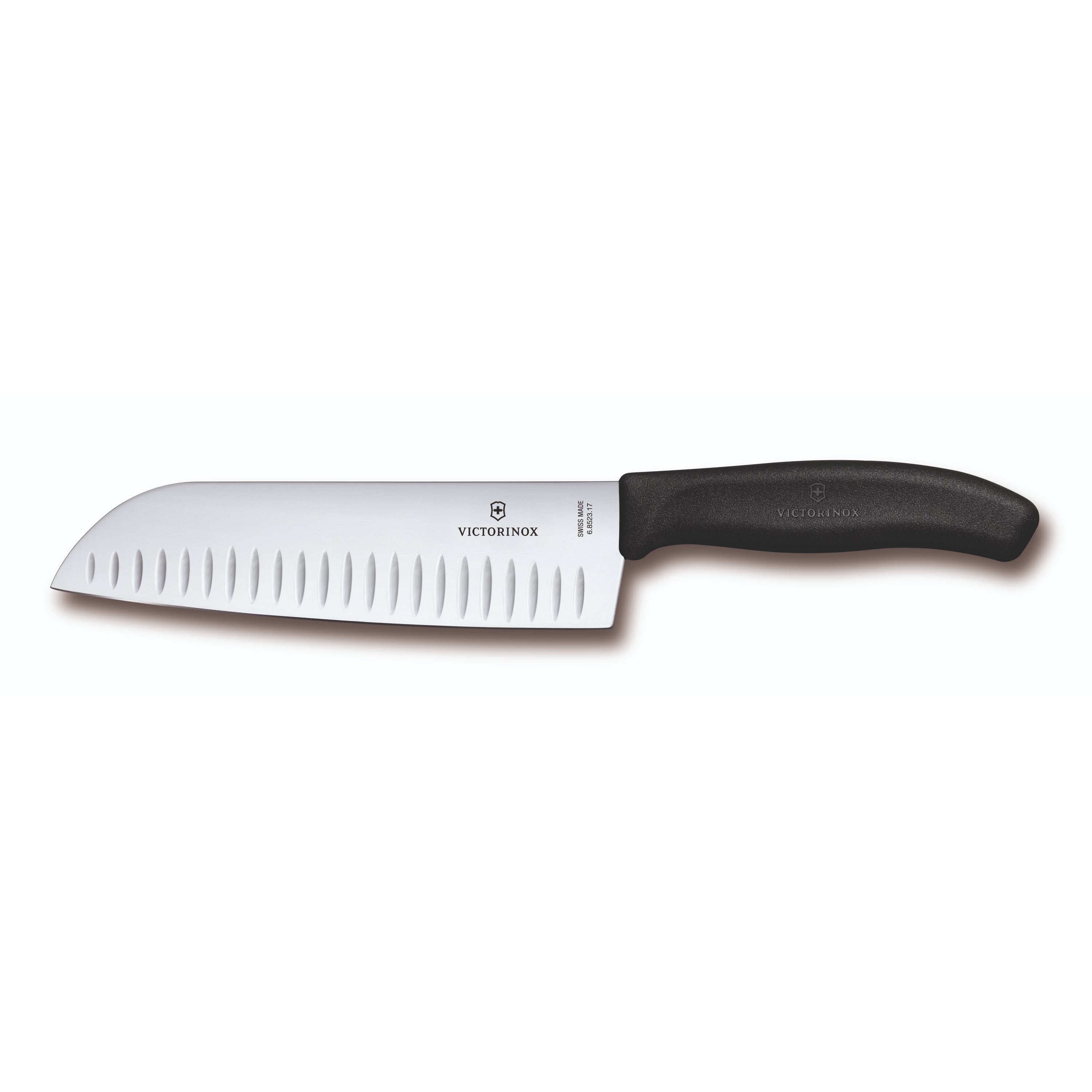 Victorinox Swiss Classic Santoku Knife Fluted 17cm - Black