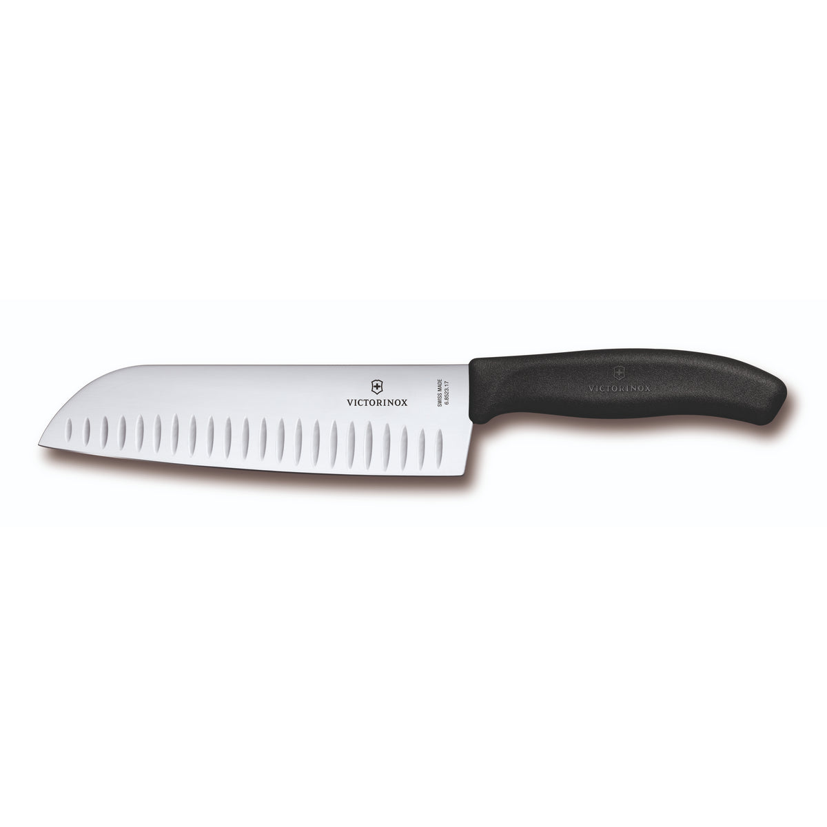 Victorinox Swiss Classic Santoku Knife Fluted Blade 17cm (Black) Gift Box