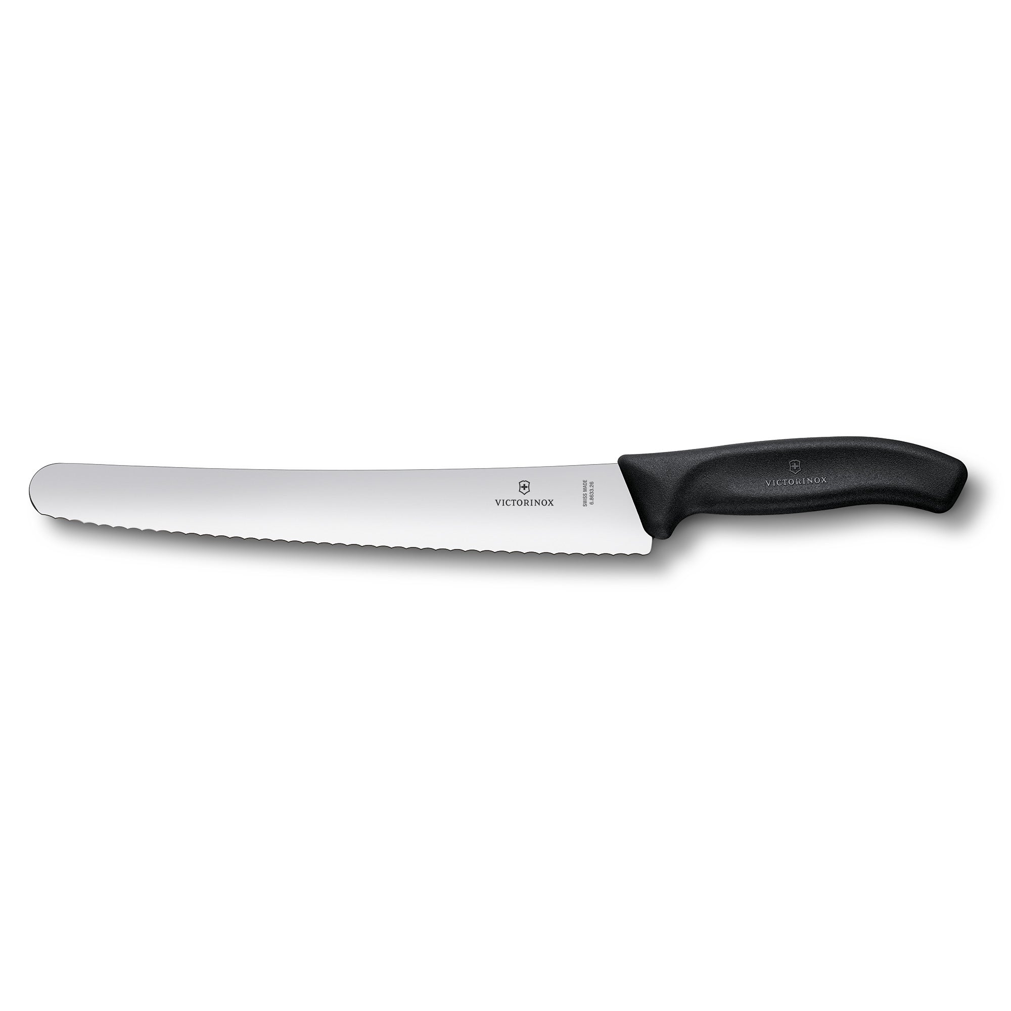 Victorinox Pastry-Bread Knife,26cm,Round Tip,Wavy Edge,Classic - Black Blister