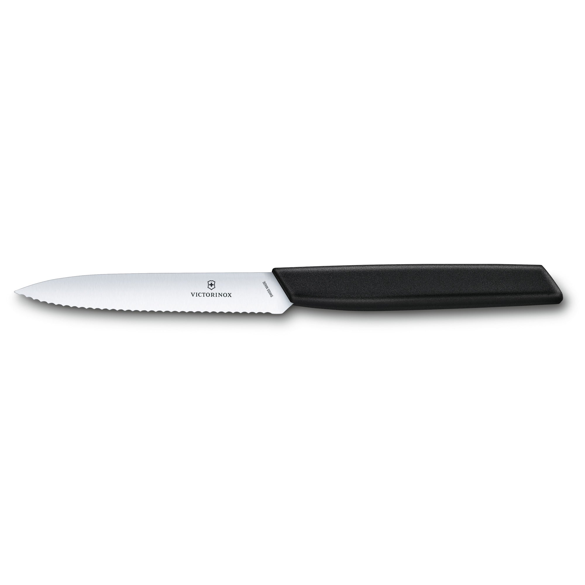 Victorinox Swiss Modern Paring Knife, 10cm Wavy Edge - Black