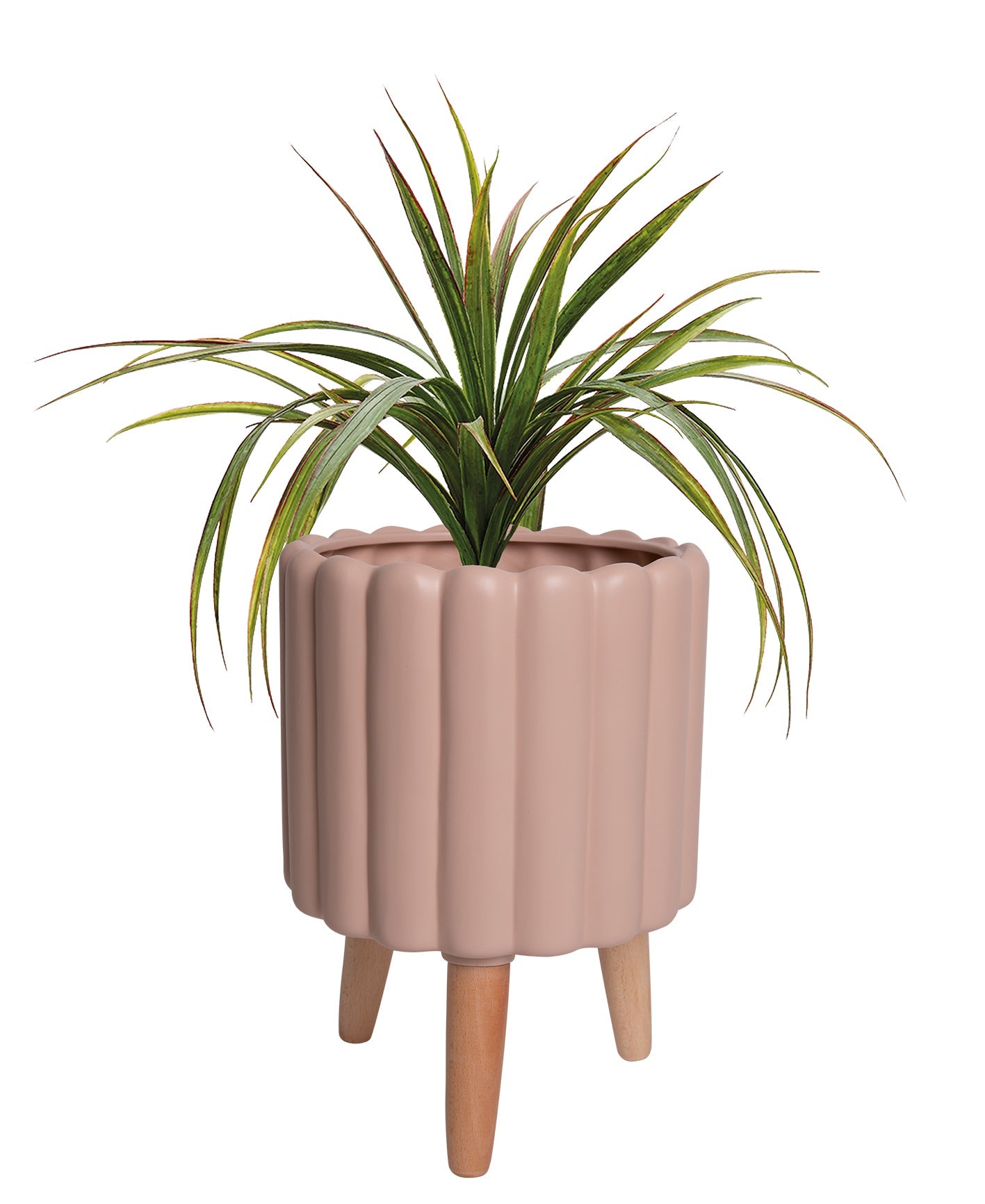 Ladelle Modern Ribbed Hazelnut 42cm Planter Pot