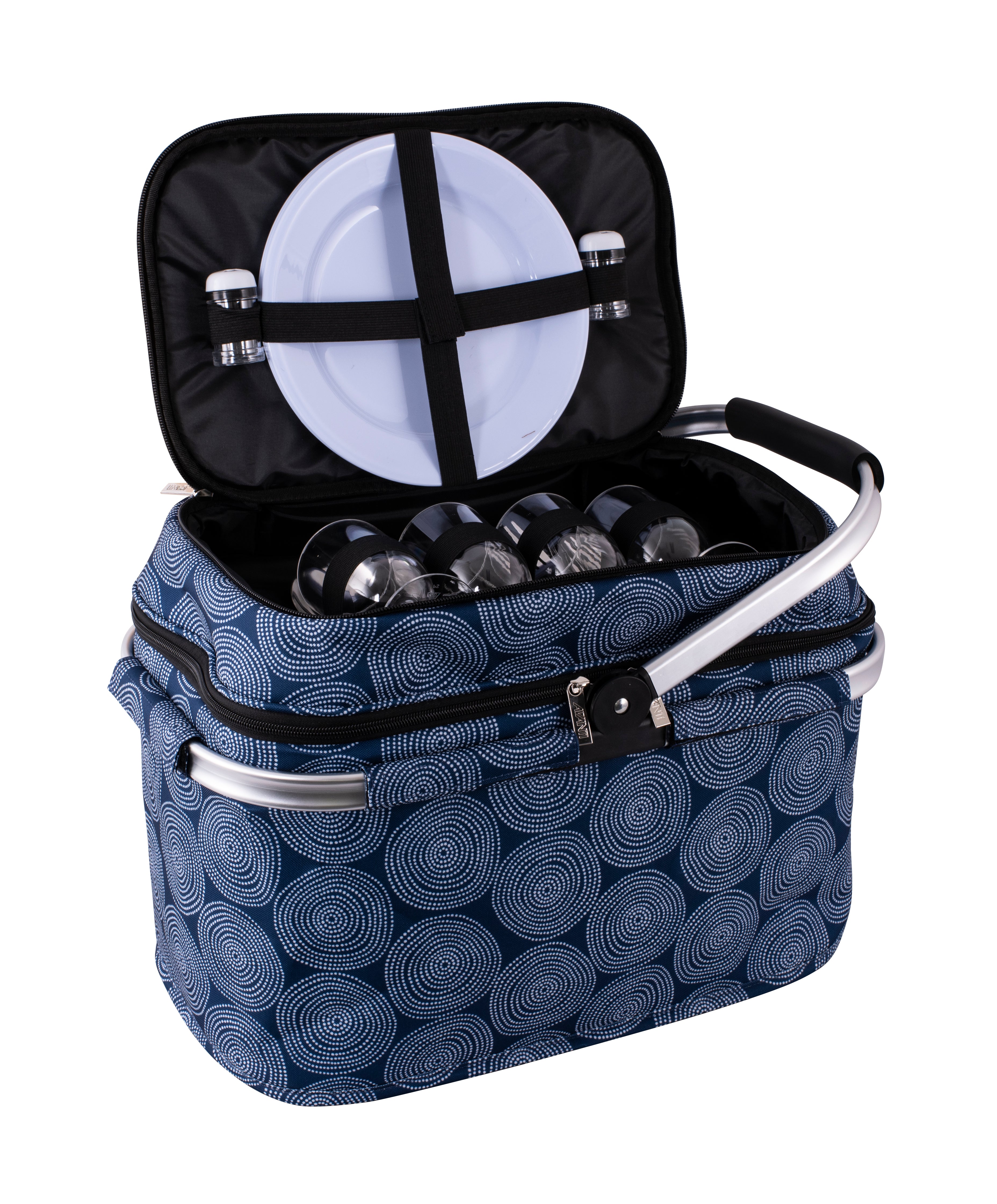 Avanti 4 Person Picnic Basket Dots