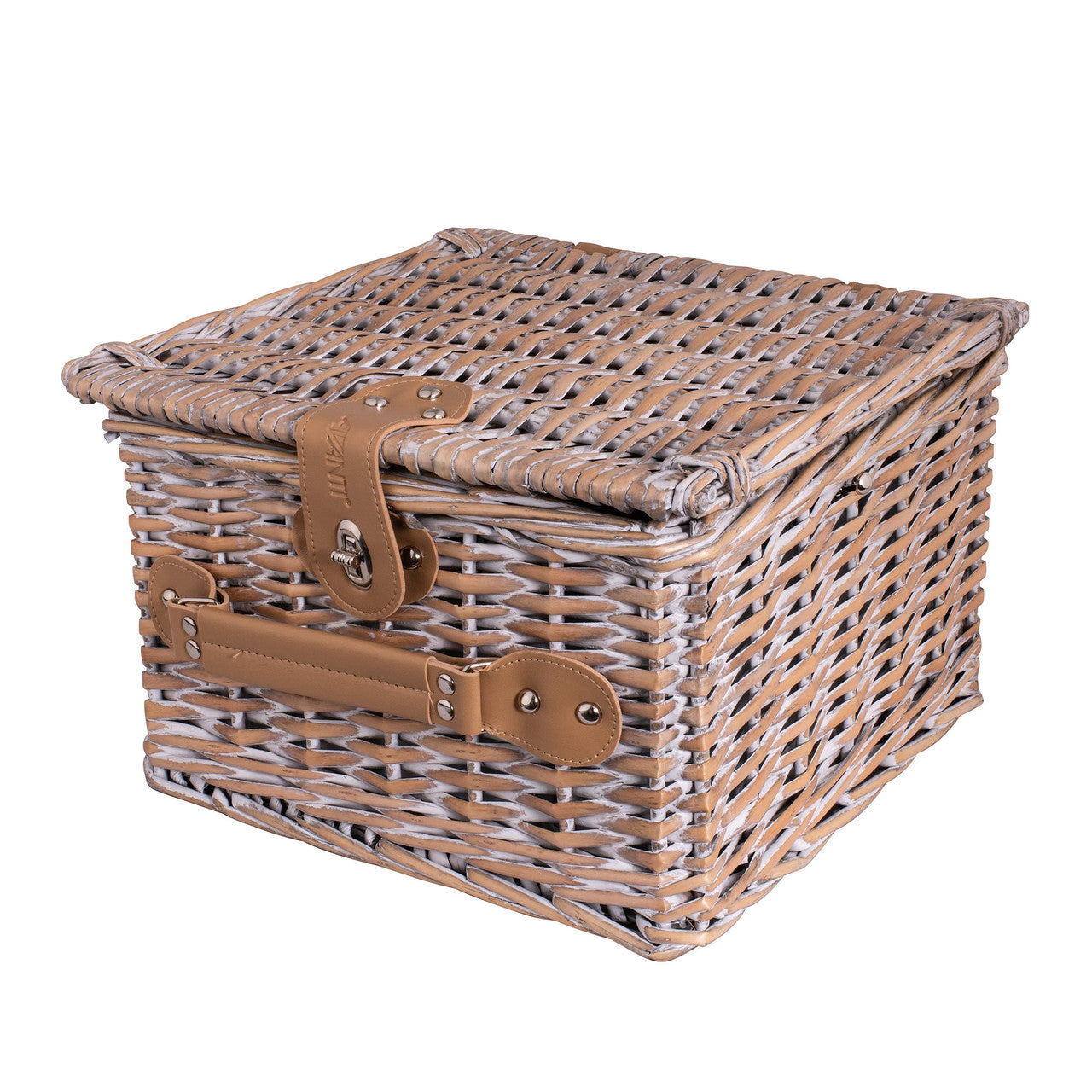 Avanti  2 Person Picnic Basket 32 x 32 x 20 - Hampton Stripe Pattern Lining