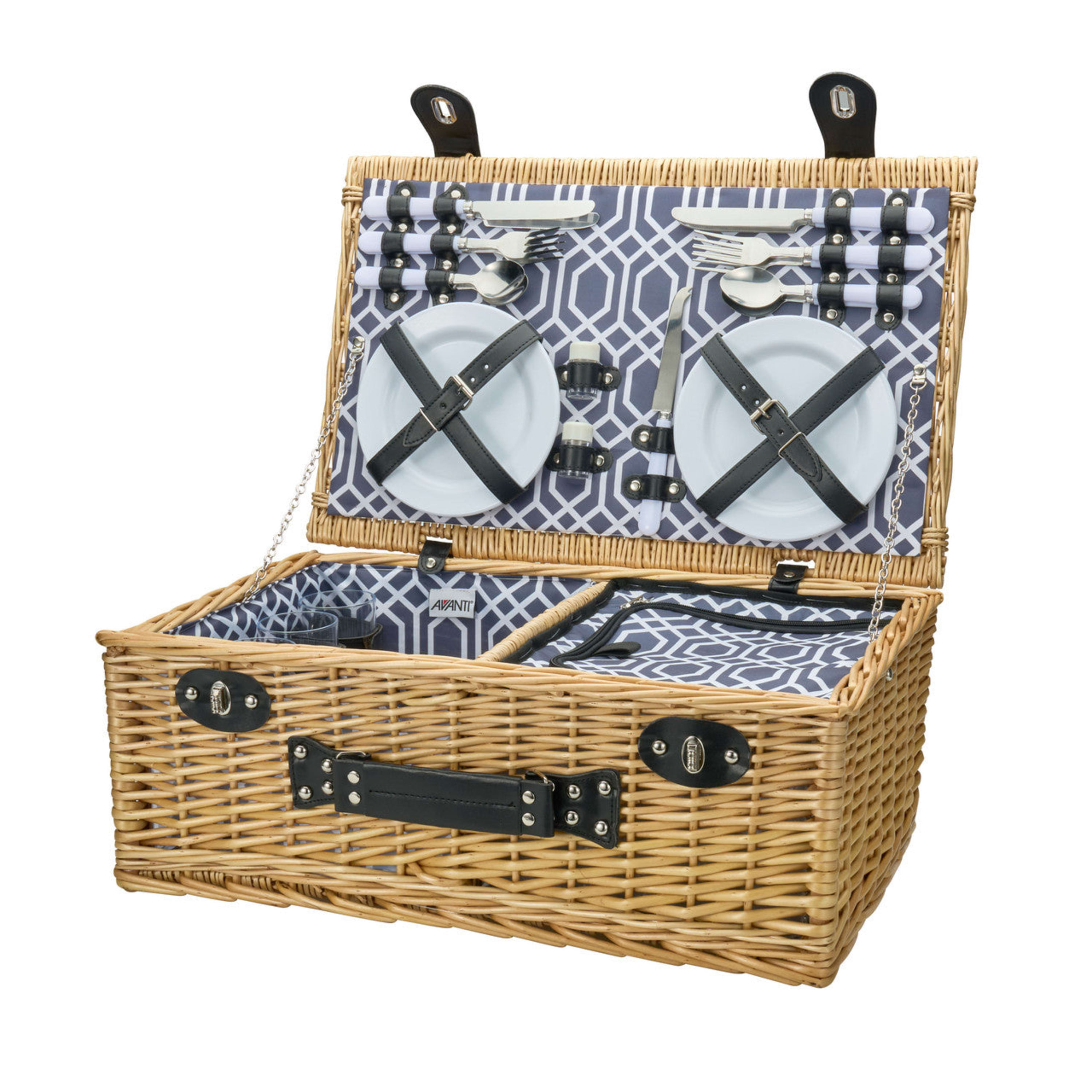 Avanti 4 Person Picnic Basket Dots